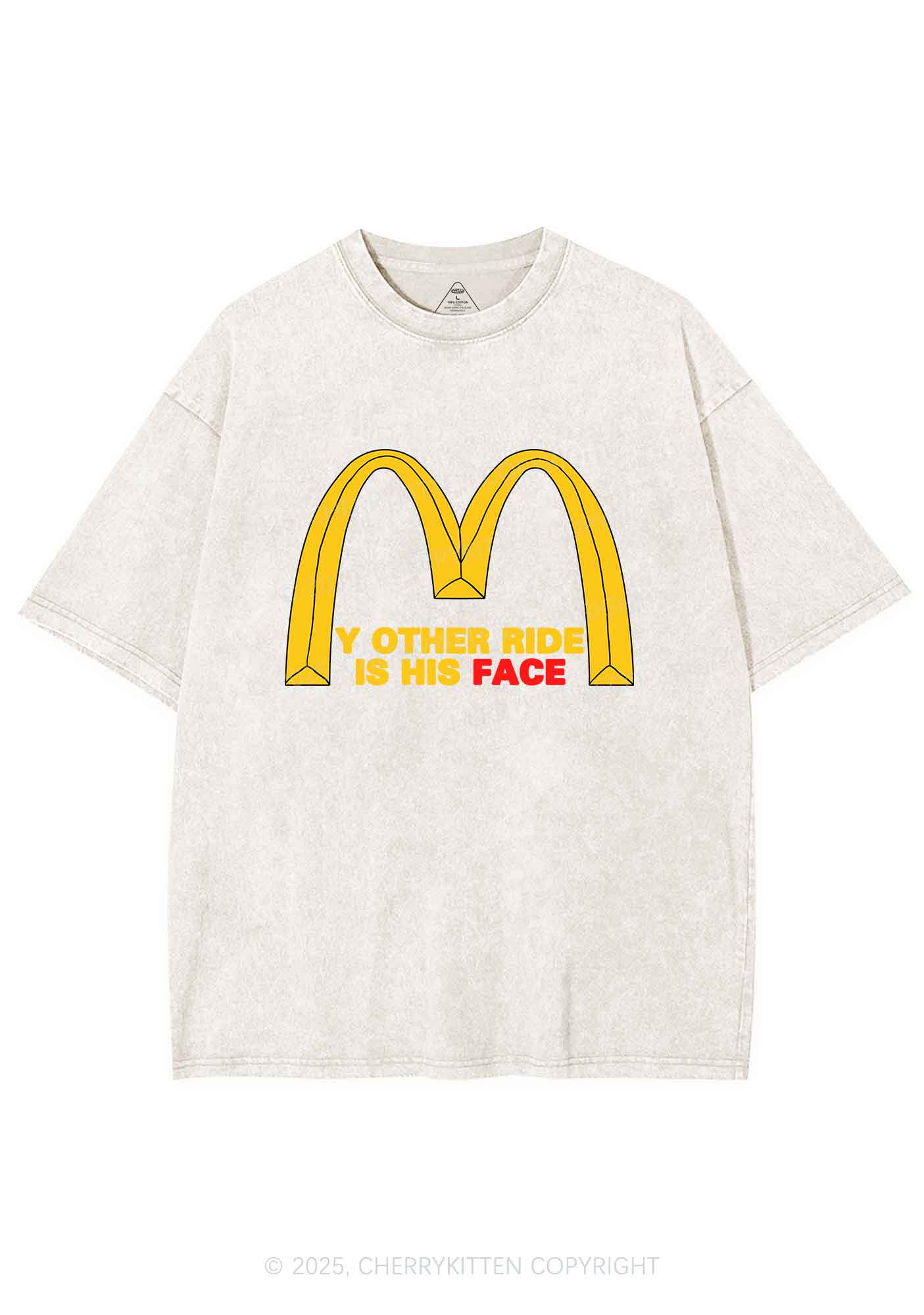 Ride His Face Y2K Shirts Washed Tee Cherrykitten