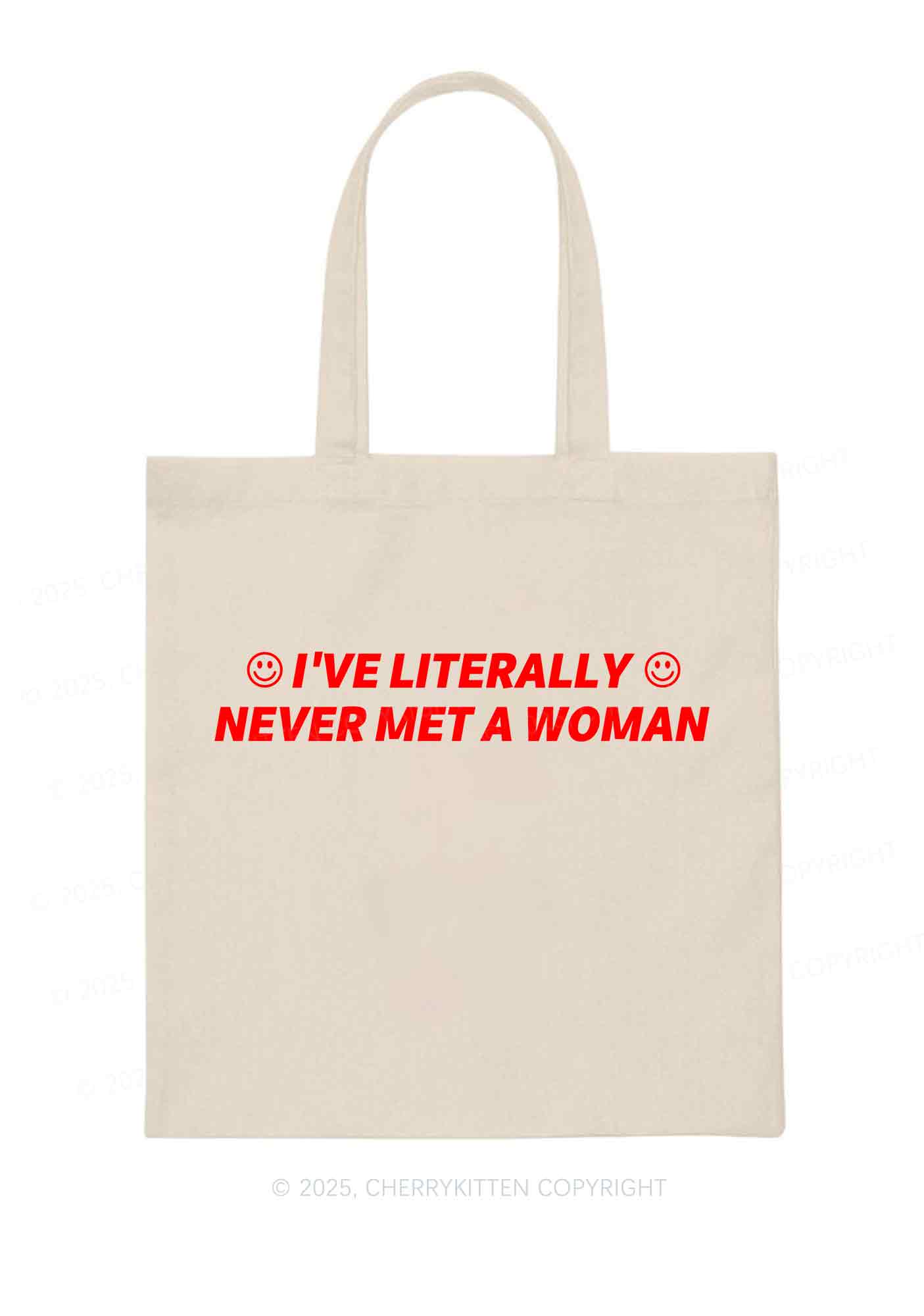 Never Met Woman Pride Y2K Canvas Tote Bag Cherrykitten