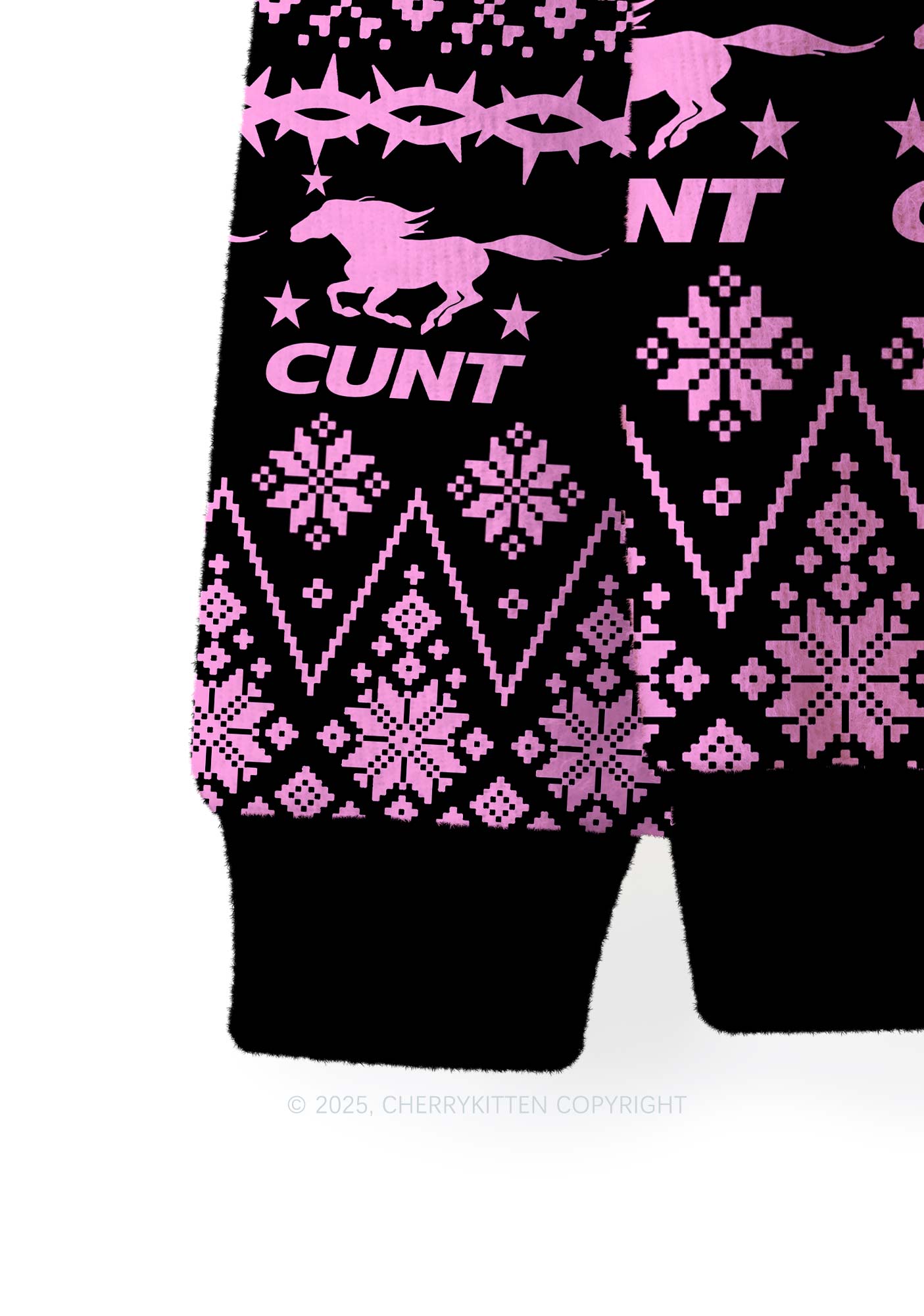 Cxxt Pony Y2K Christmas Knit Sweatshirt Cherrykitten