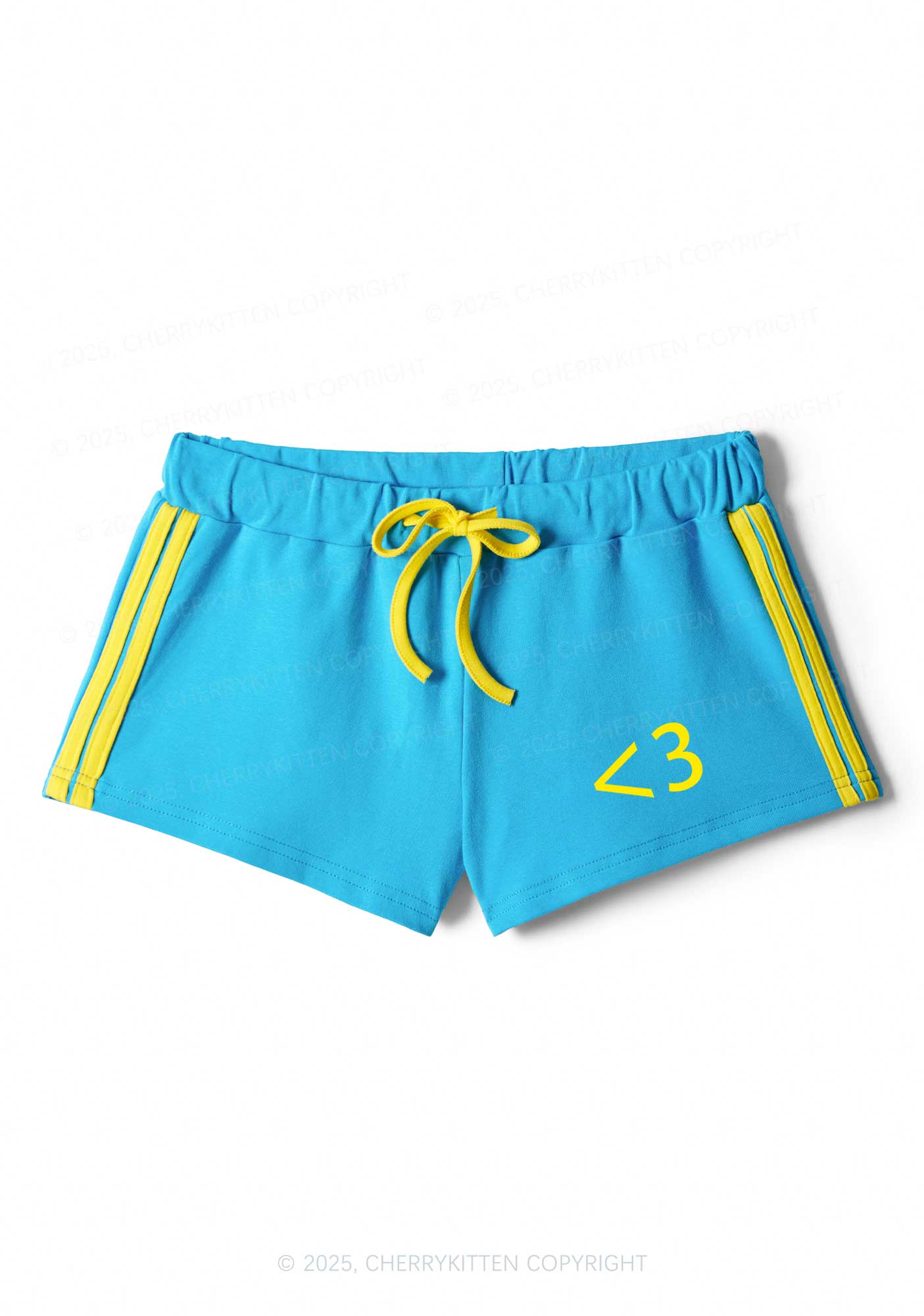 Cute Heart Y2K Drawstring Mini Shorts Cherrykitten