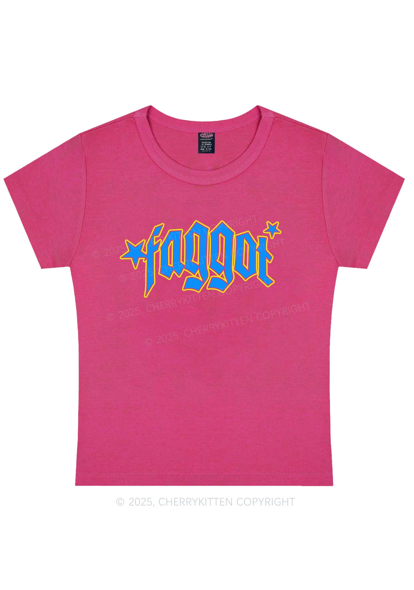 Faggot Stars Pride Y2K Baby Tee Cherrykitten
