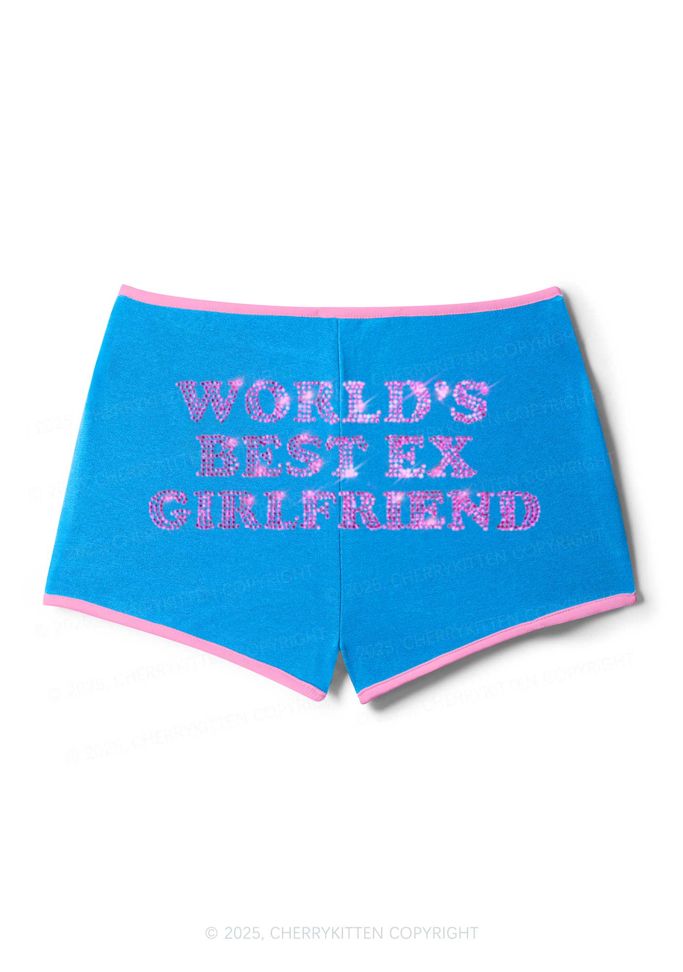 Rhinestone Best Ex Girlfriend Y2K Booty Shorts Cherrykitten