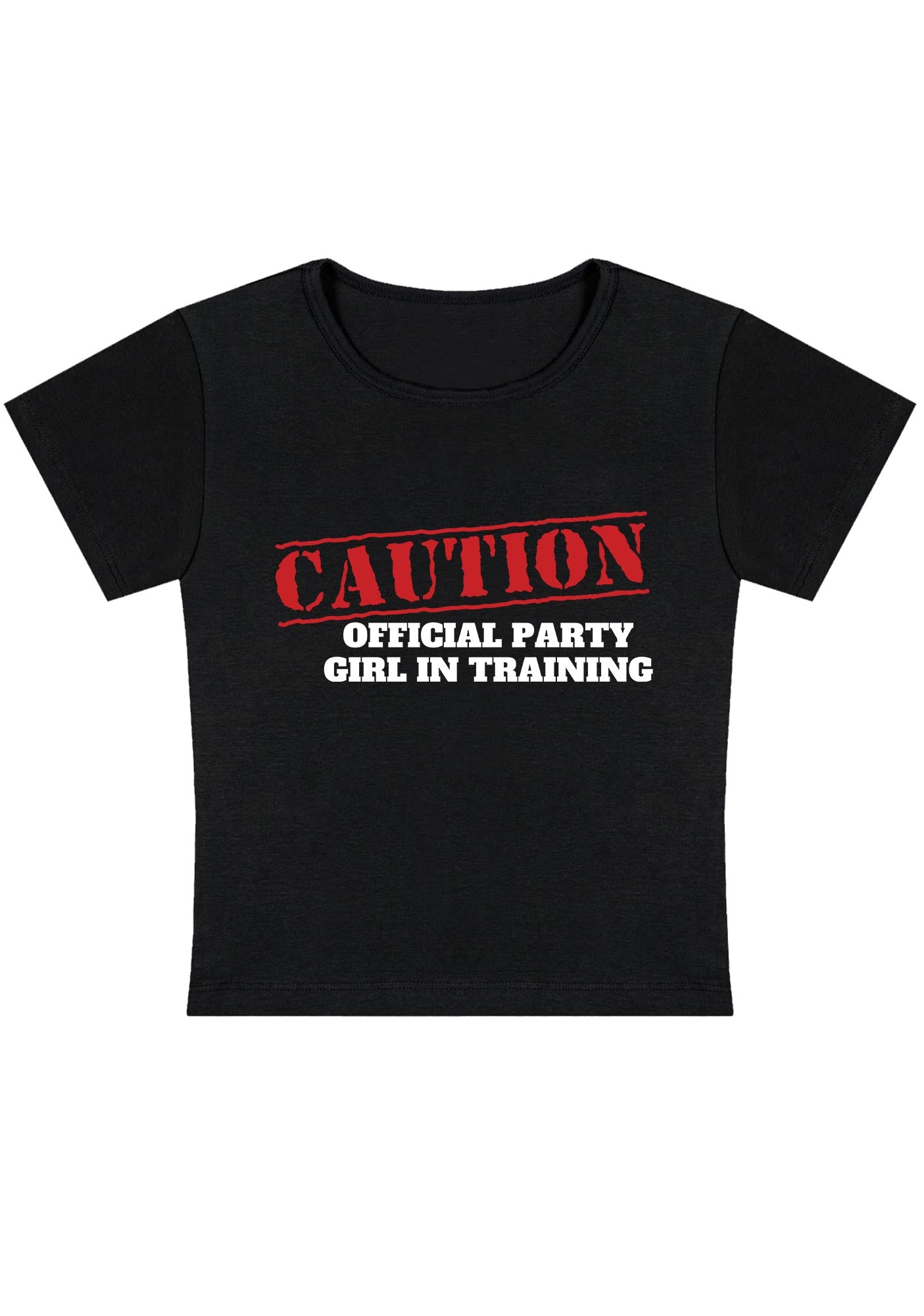 Curvy Caution Official Party Girl In Training Baby Tee