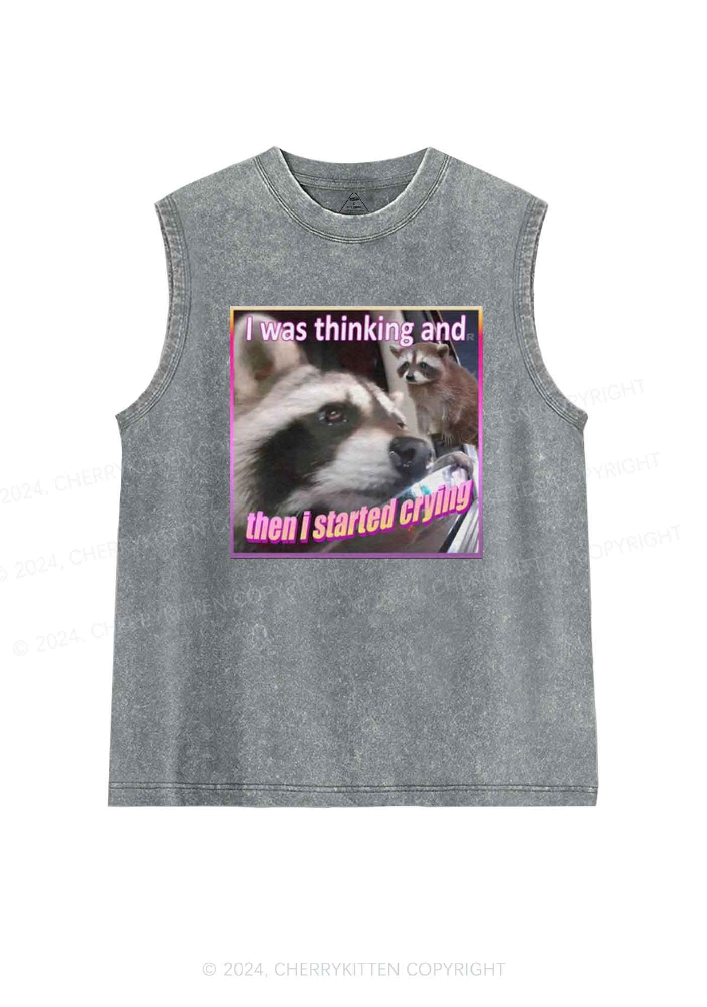 I Started Crying Y2K Washed Tank Cherrykitten
