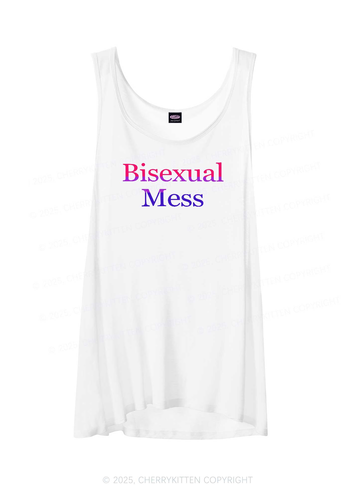 Bisexual Mess Pride Y2K Sheer Boyfriend Tank Cherrykitten