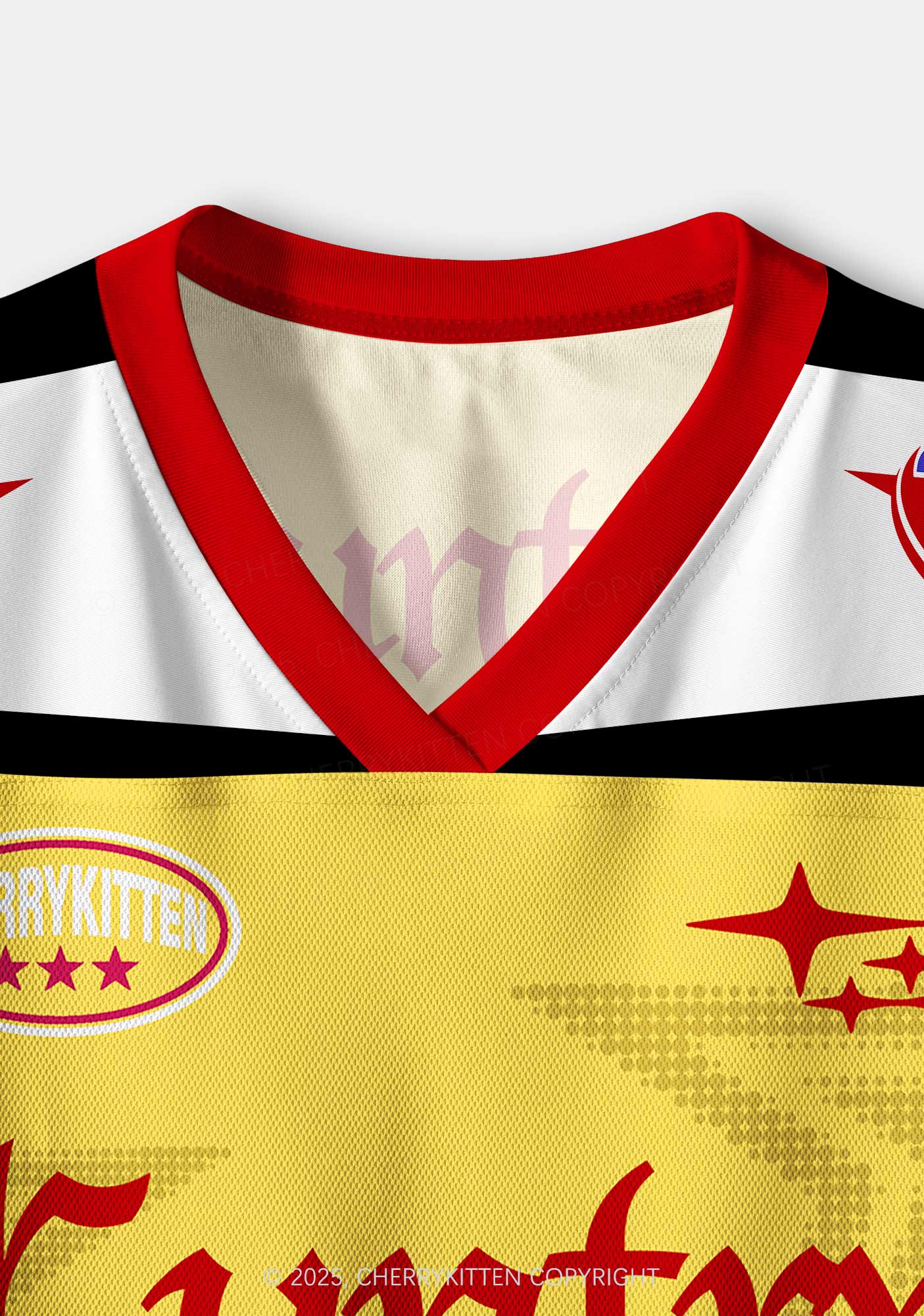 Custom Yellow Cuntry Star Y2K Crop Sport Jersey Shirts Cherrykitten