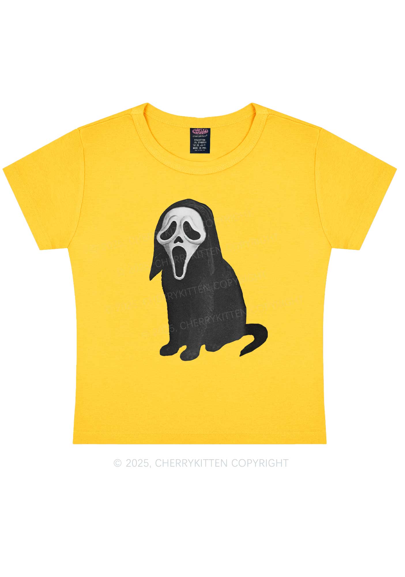 Halloween Ghostcat Y2K Baby Tee Cherrykitten