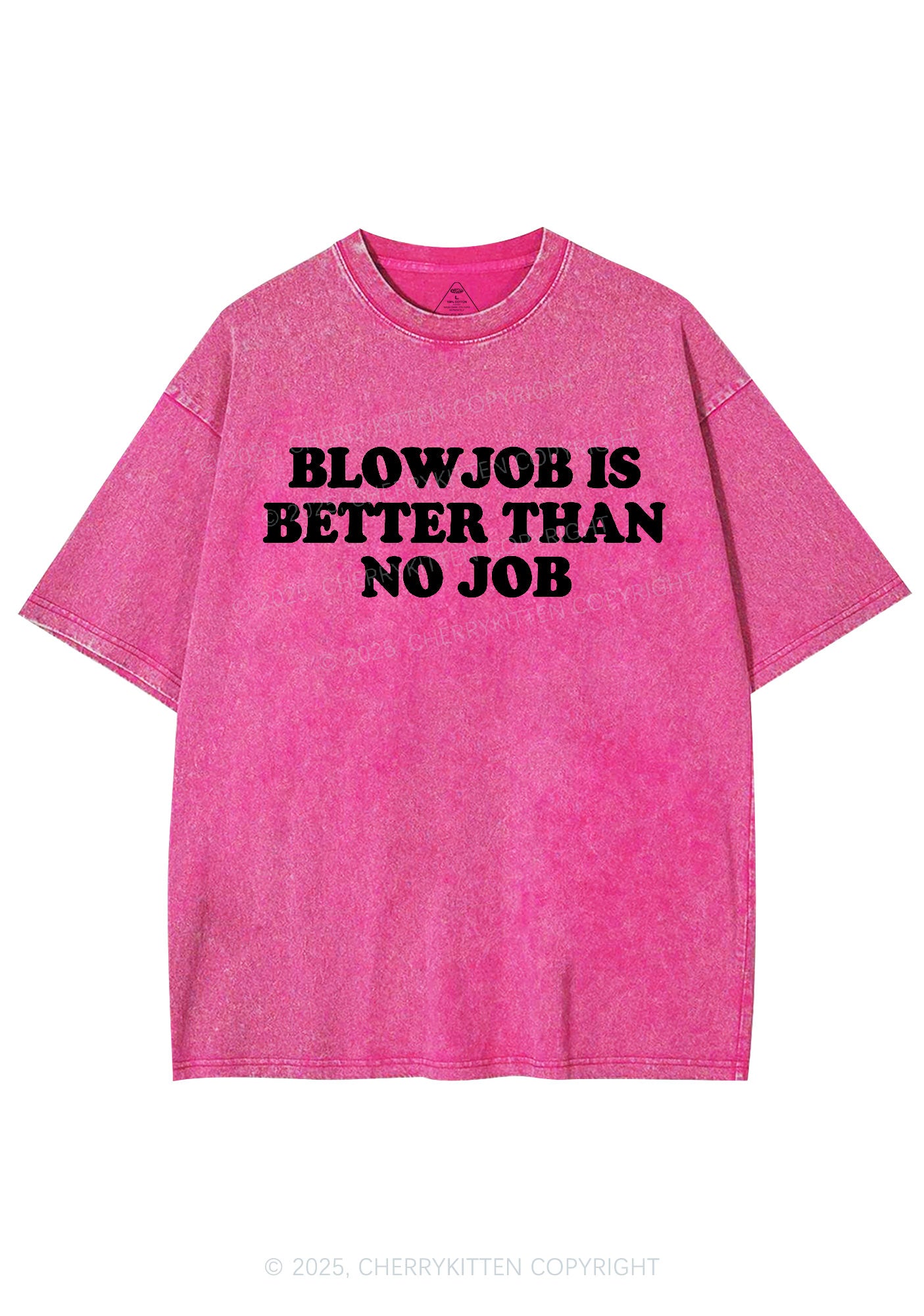 Blxwjob Is Better Y2K Shirts Washed Tee Cherrykitten