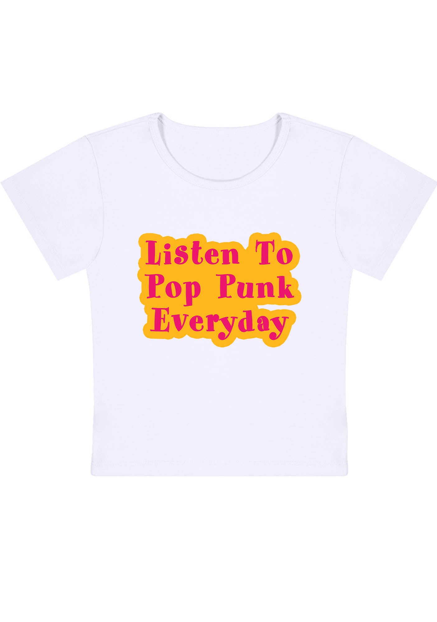 Listen To Pop Punk Everyday Y2K Baby Tee