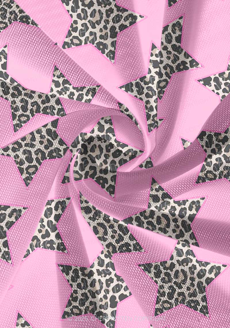 Leopard Star Y2K Print Mini Layered Skirt Cherrykitten