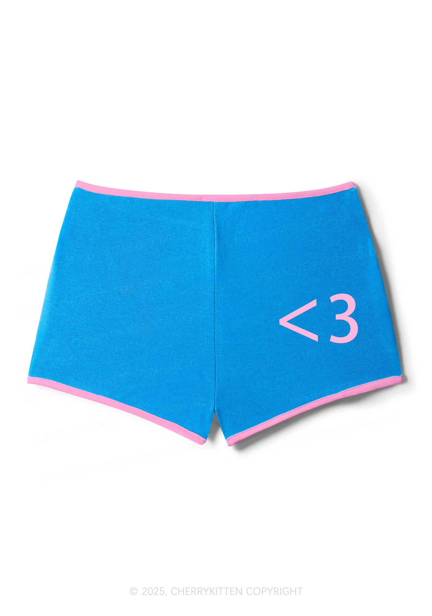 Cute Heart Y2K Contrast Mini Shorts Cherrykitten