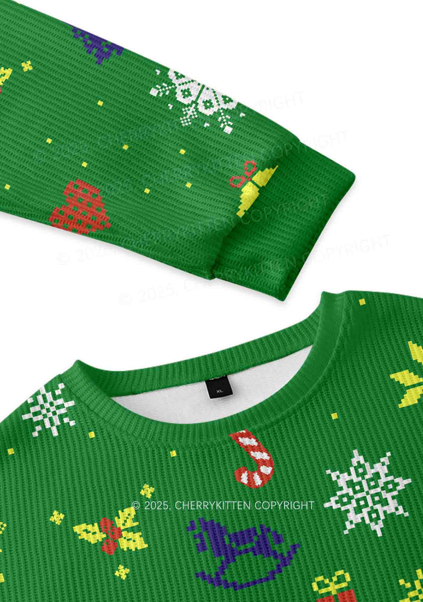 Masc Princess Pride Y2K Christmas Knit Sweatshirt Cherrykitten