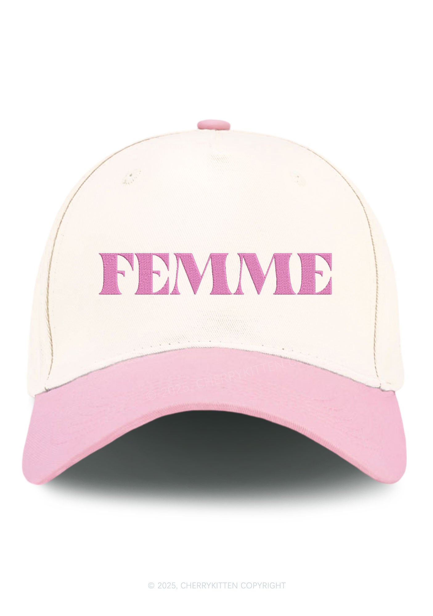 Embroidered Femme Pride Y2K Color Block Baseball Cap Cherrykitten