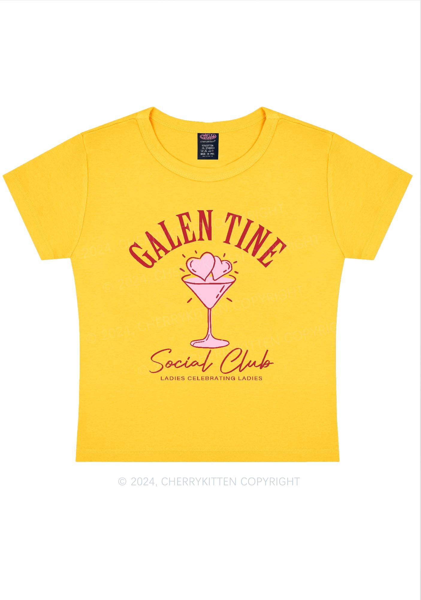 Galentine Social Club Y2K Valentine's Day Baby Tee Cherrykitten