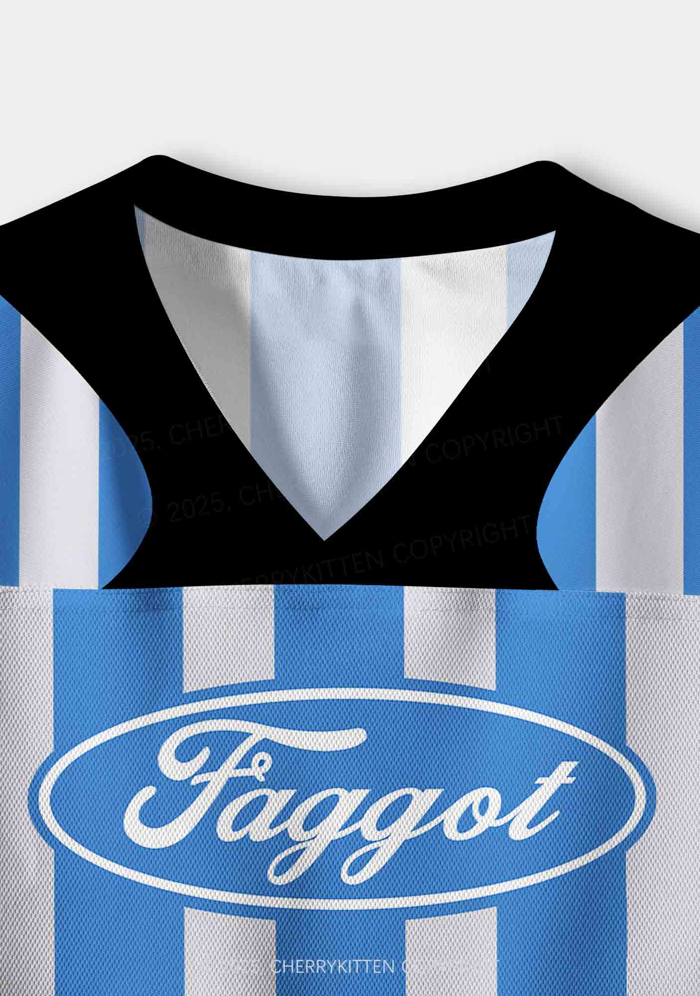 Custom Stripe Faggot Pride Y2K Crop Sport Jersey Shirts Cherrykitten