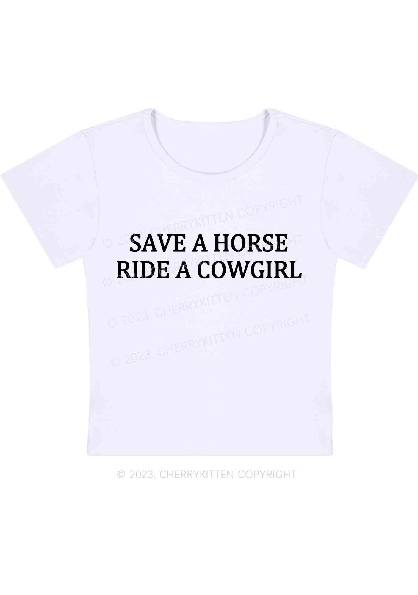 Save A Horse Ride A Cowgirl Y2K Baby Tee Cherrykitten