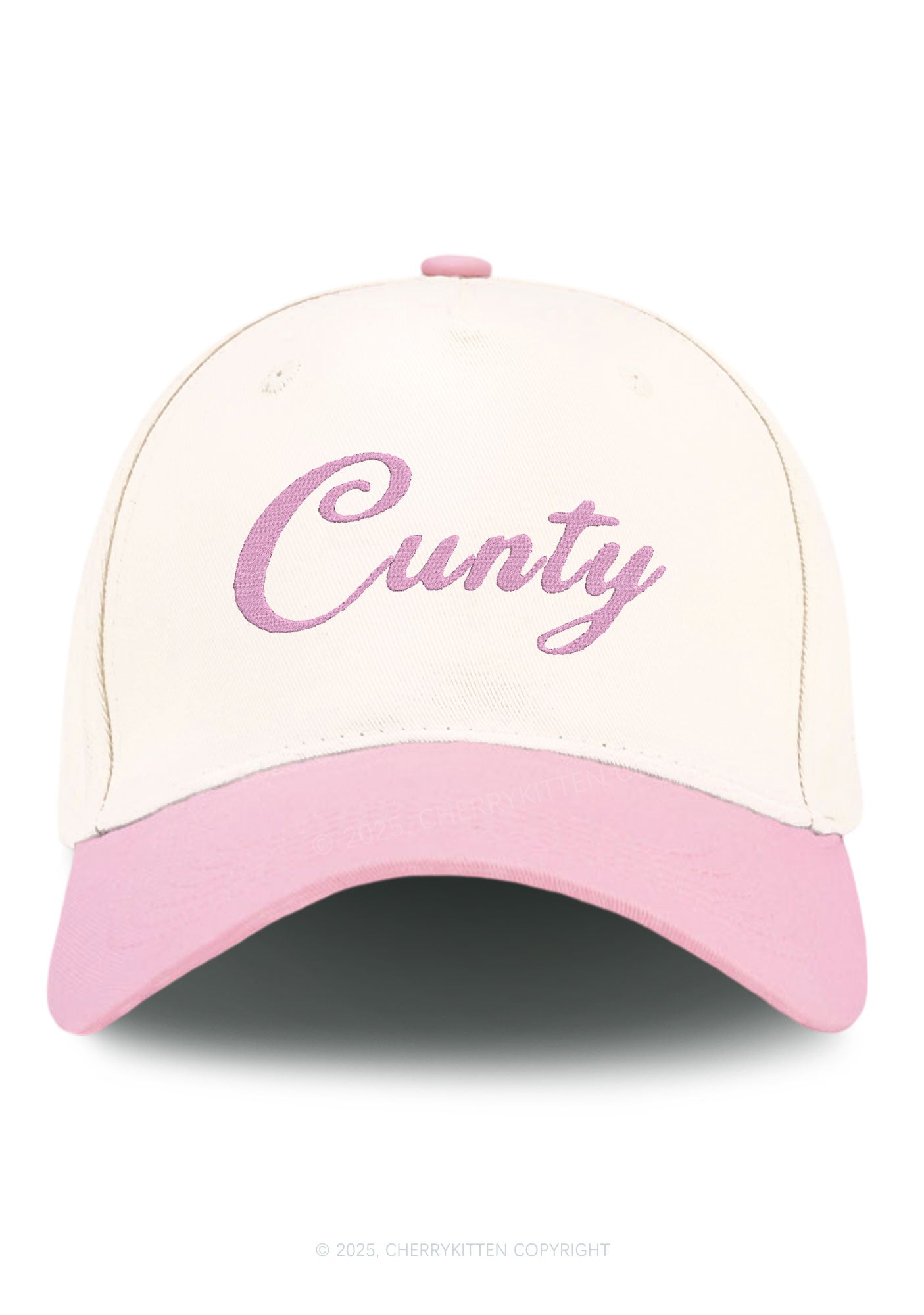 Embroidered Cunty Y2K Color Block Baseball Cap Cherrykitten