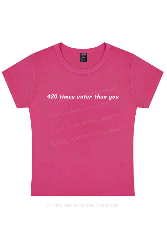 Cuter Than You Y2K Baby Tee Cherrykitten