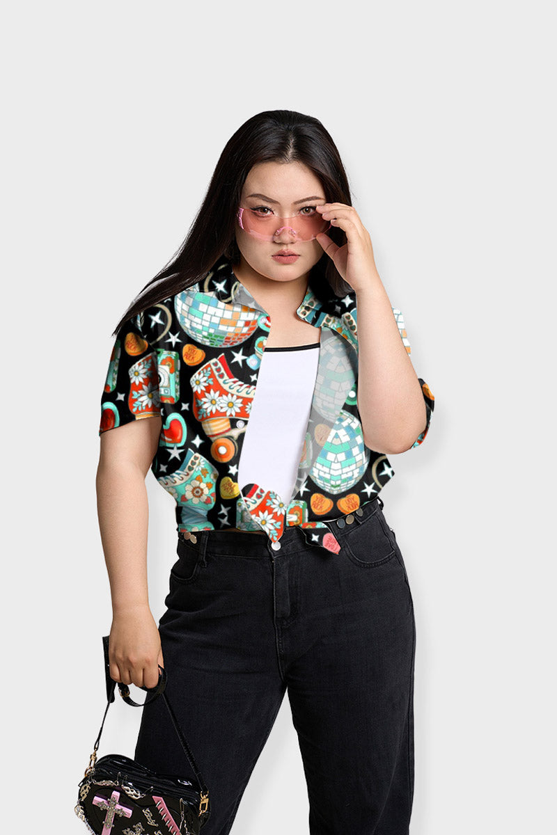 Dazzling Disco Dream Print Shirts