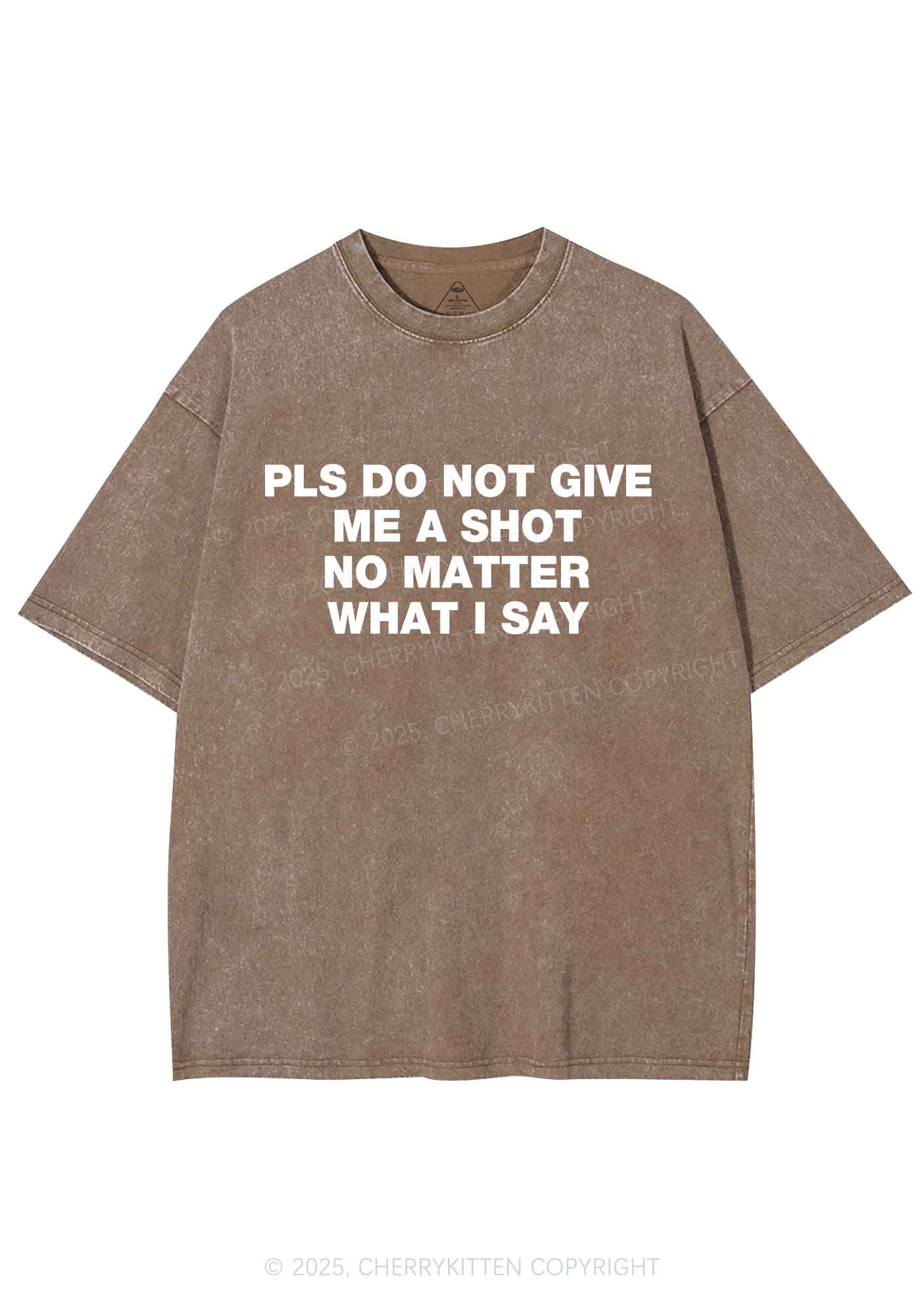 Not Give Shot Y2K Shirts Washed Tee Cherrykitten