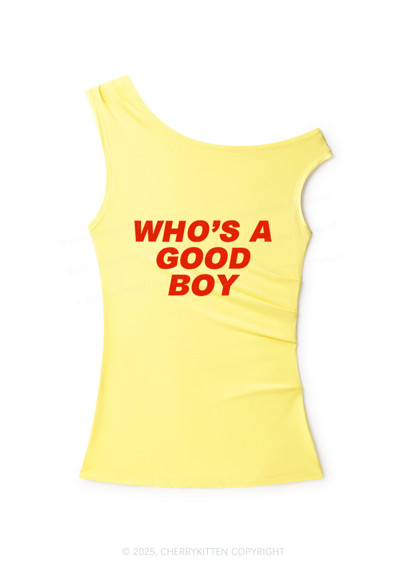 Who's A Good Boy Y2K Off Shoulder Tank Top Cherrykitten