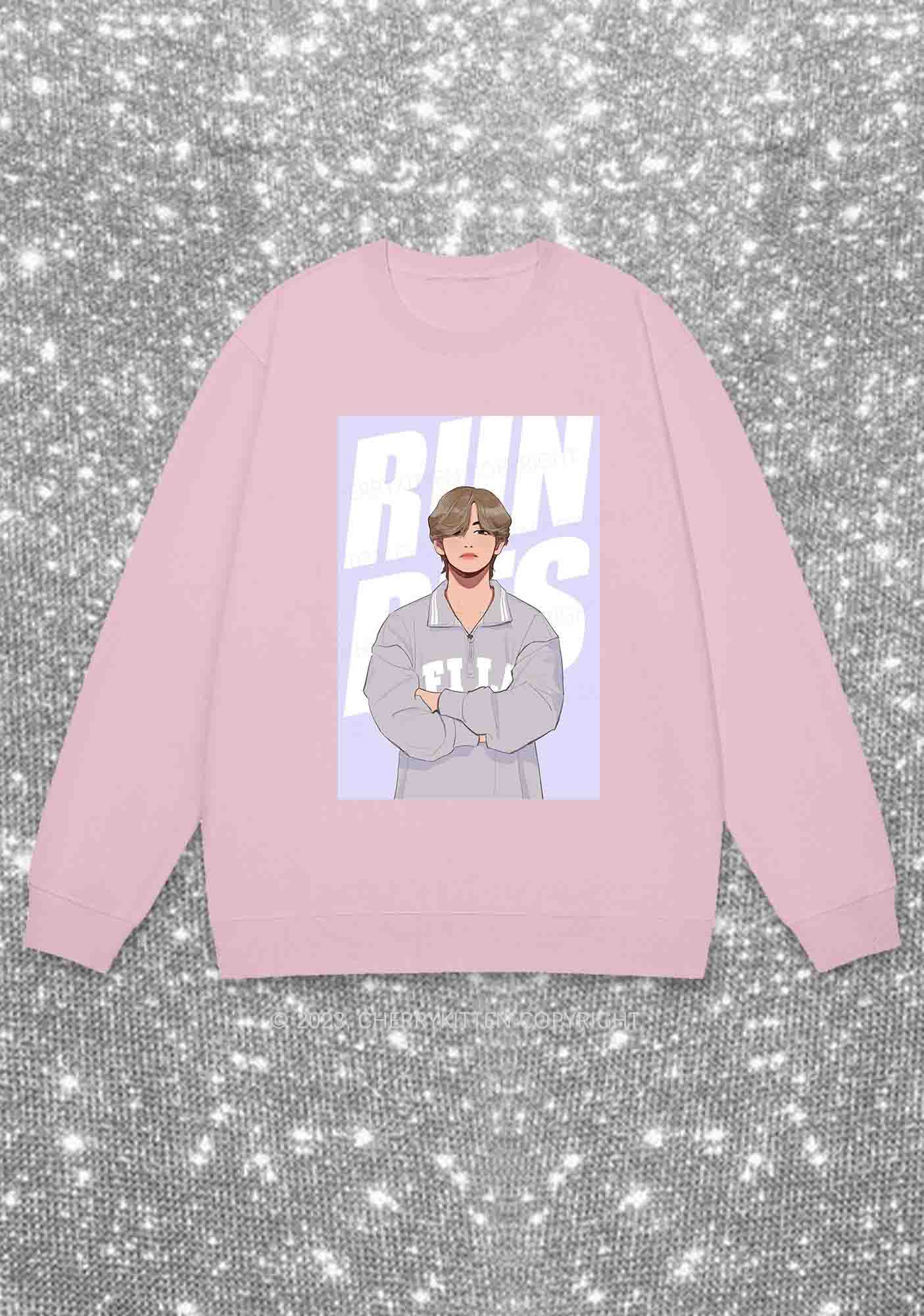 Run Bangtan Kpop Y2K Sweatshirt Cherrykitten