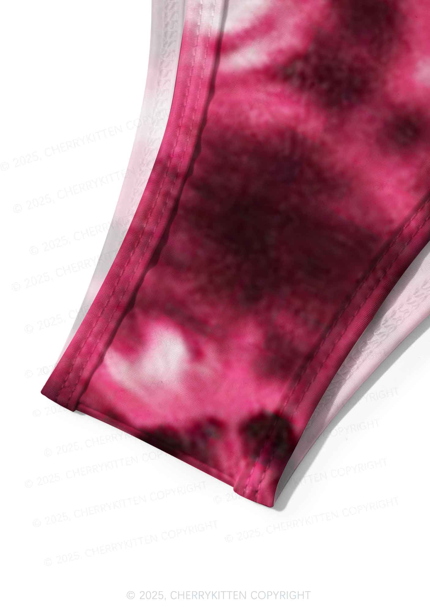 Pink Tie Dye Y2K Print Bikini Set Cherrykitten