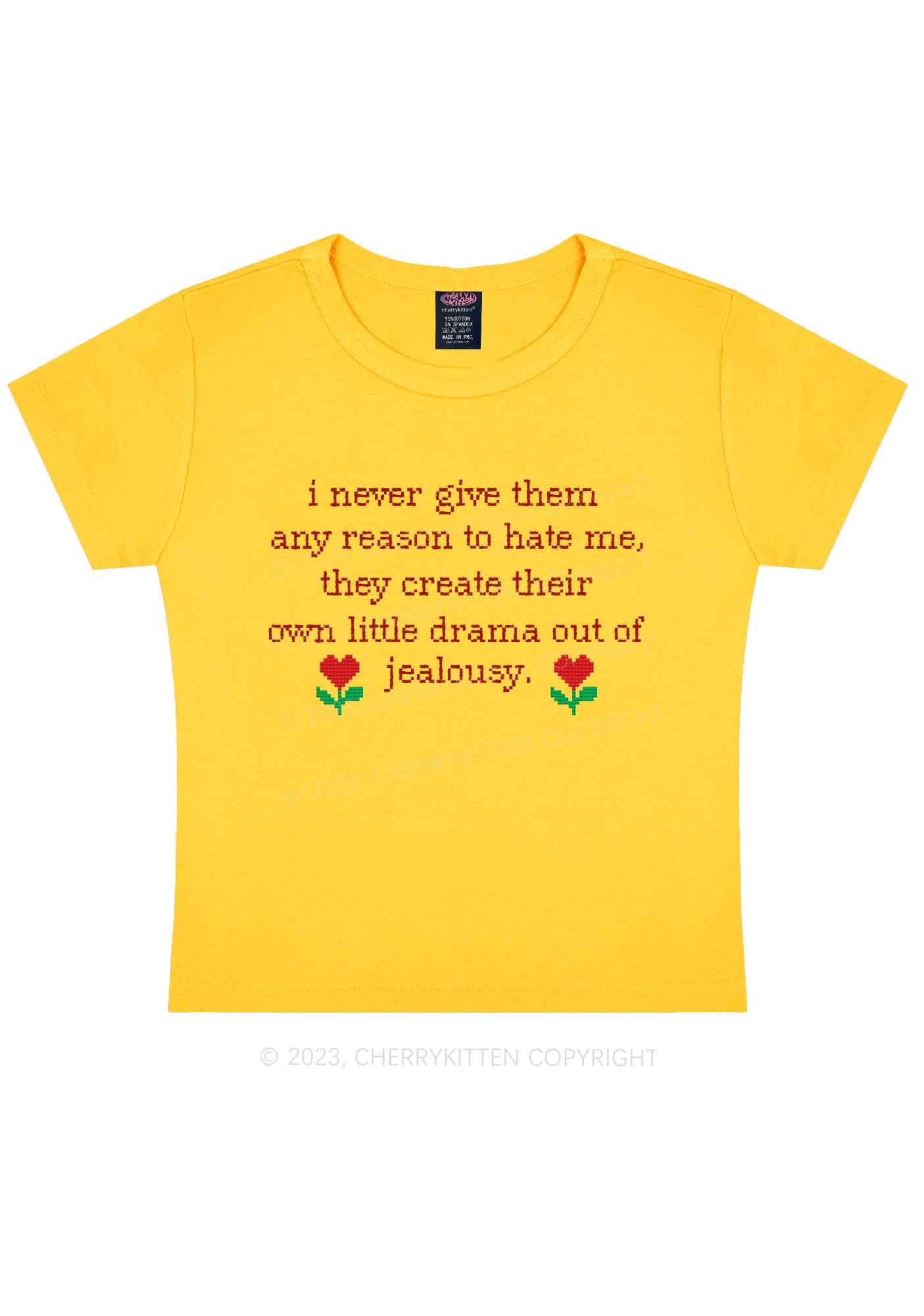 Drama Out Of Jealousy Y2K Baby Tee Cherrykitten