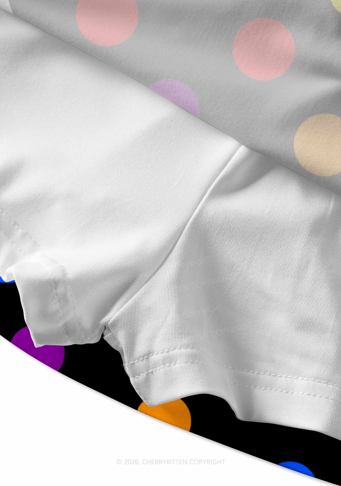 Rainbow Dots On Black Pride Y2K Print Mini Skirt Cherrykitten