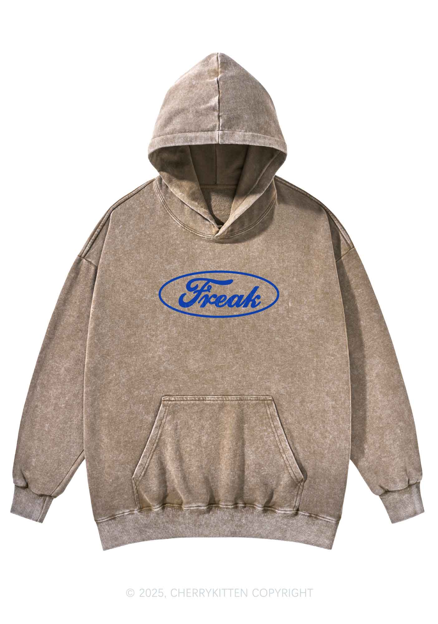 Oval Freak Y2K Washed Hoodie Cherrykitten