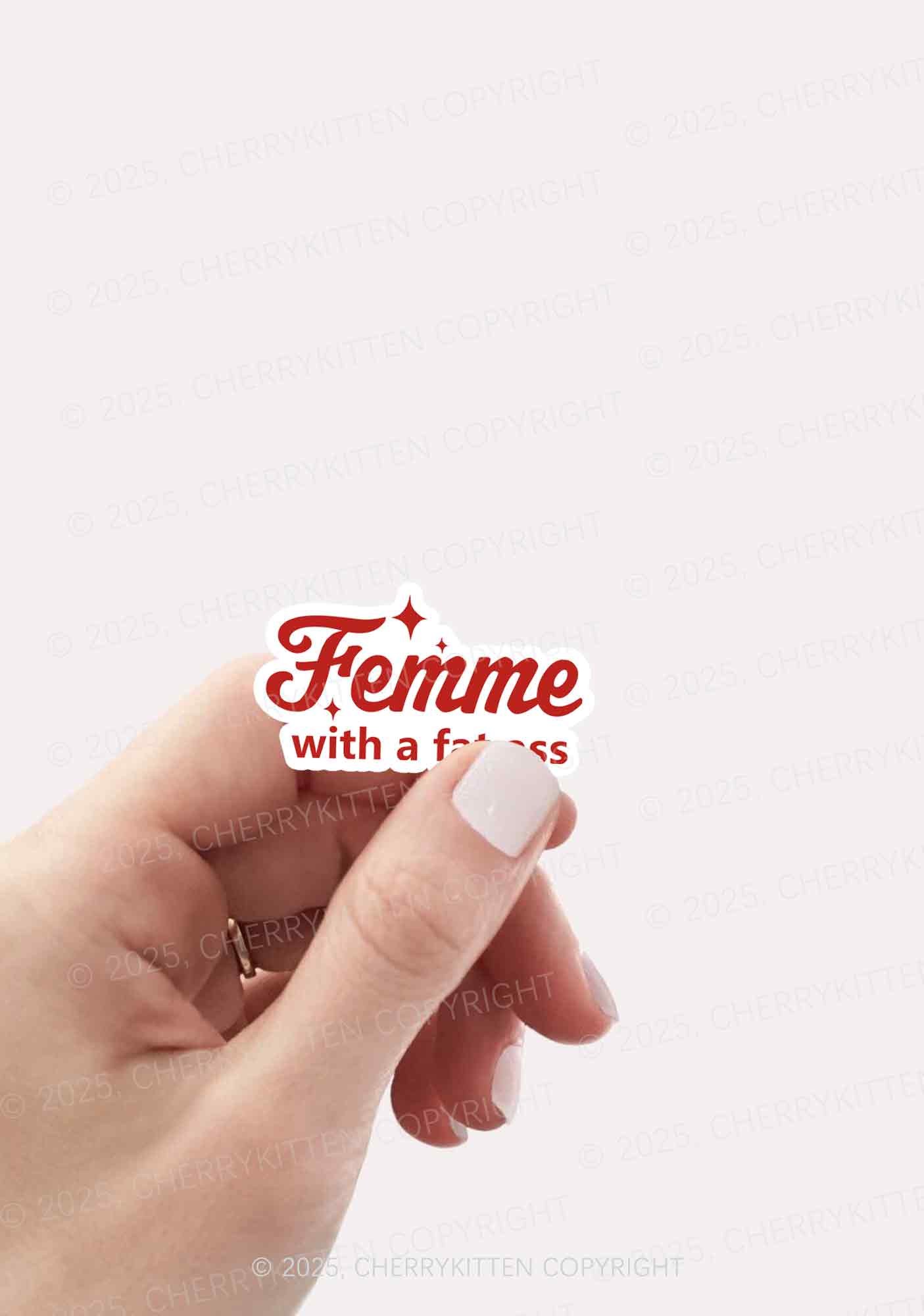 Femme With Fat Axx Pride 1Pc Y2K Sticker Cherrykitten