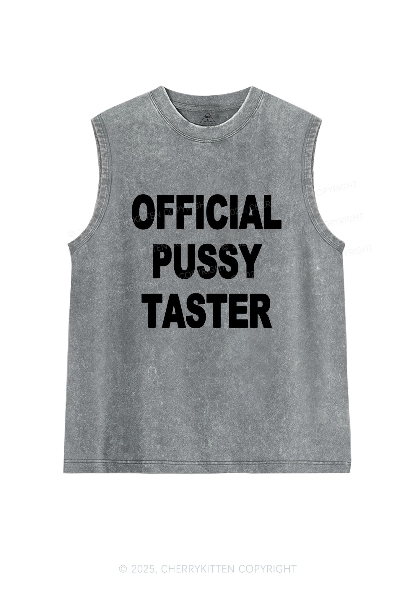 Official Puxxy Taster Y2K Washed Muscle Tank Cherrykitten