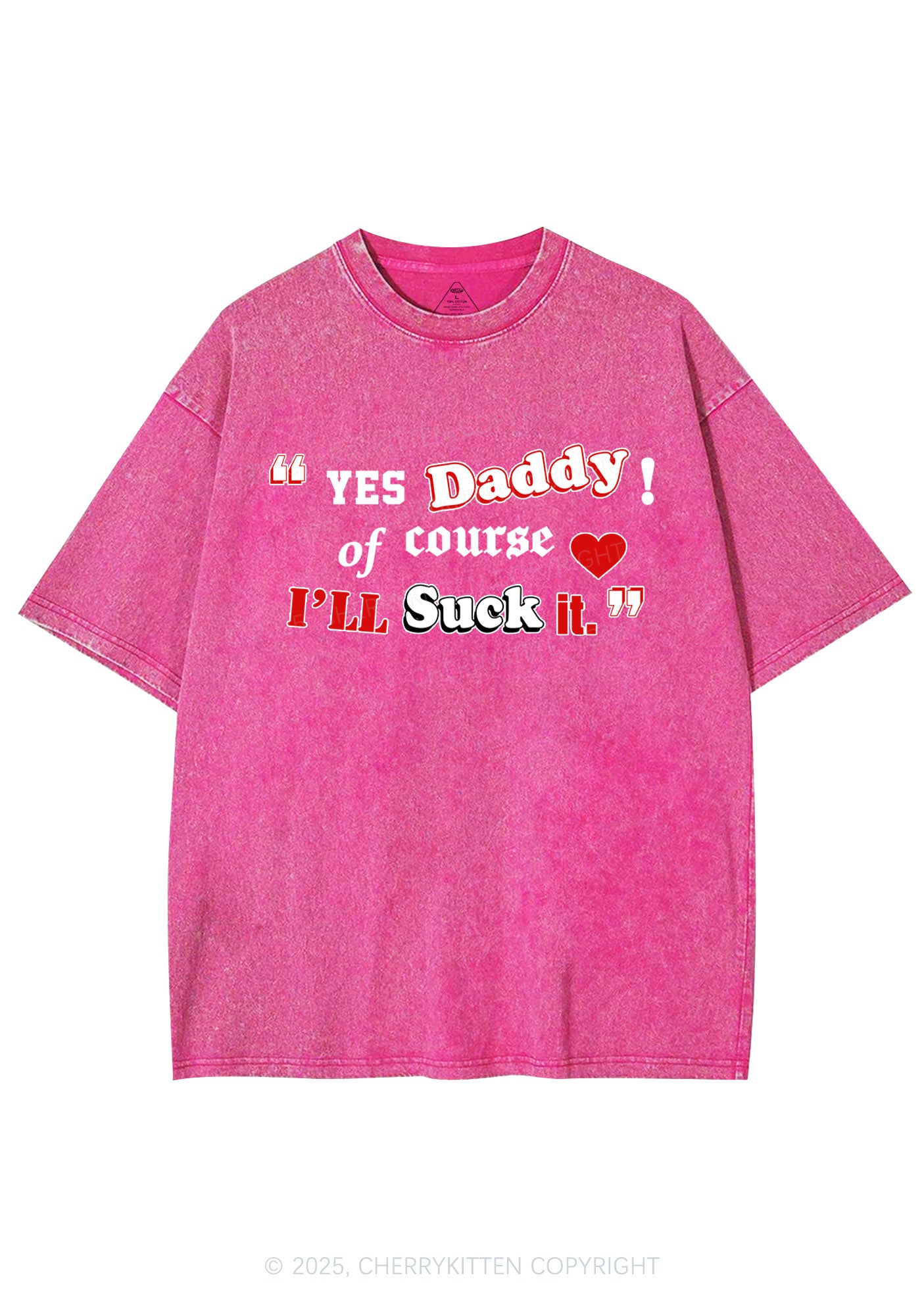 Daddy Suck It Y2K Shirts Washed Tee Cherrykitten