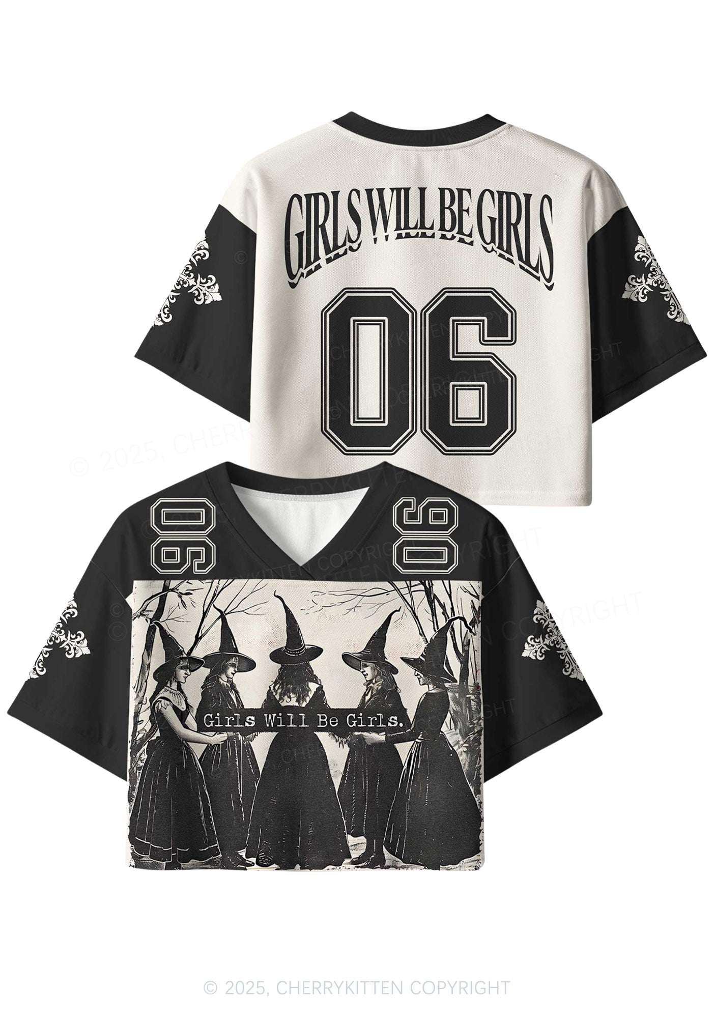Custom Halloween Girls Will Be Girls Y2K Crop Sport Jersey Shirts Cherrykitten