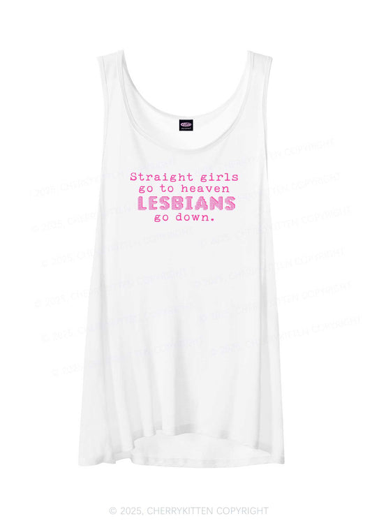 Lesbians Go Down Pride Y2K Sheer Boyfriend Tank Cherrykitten