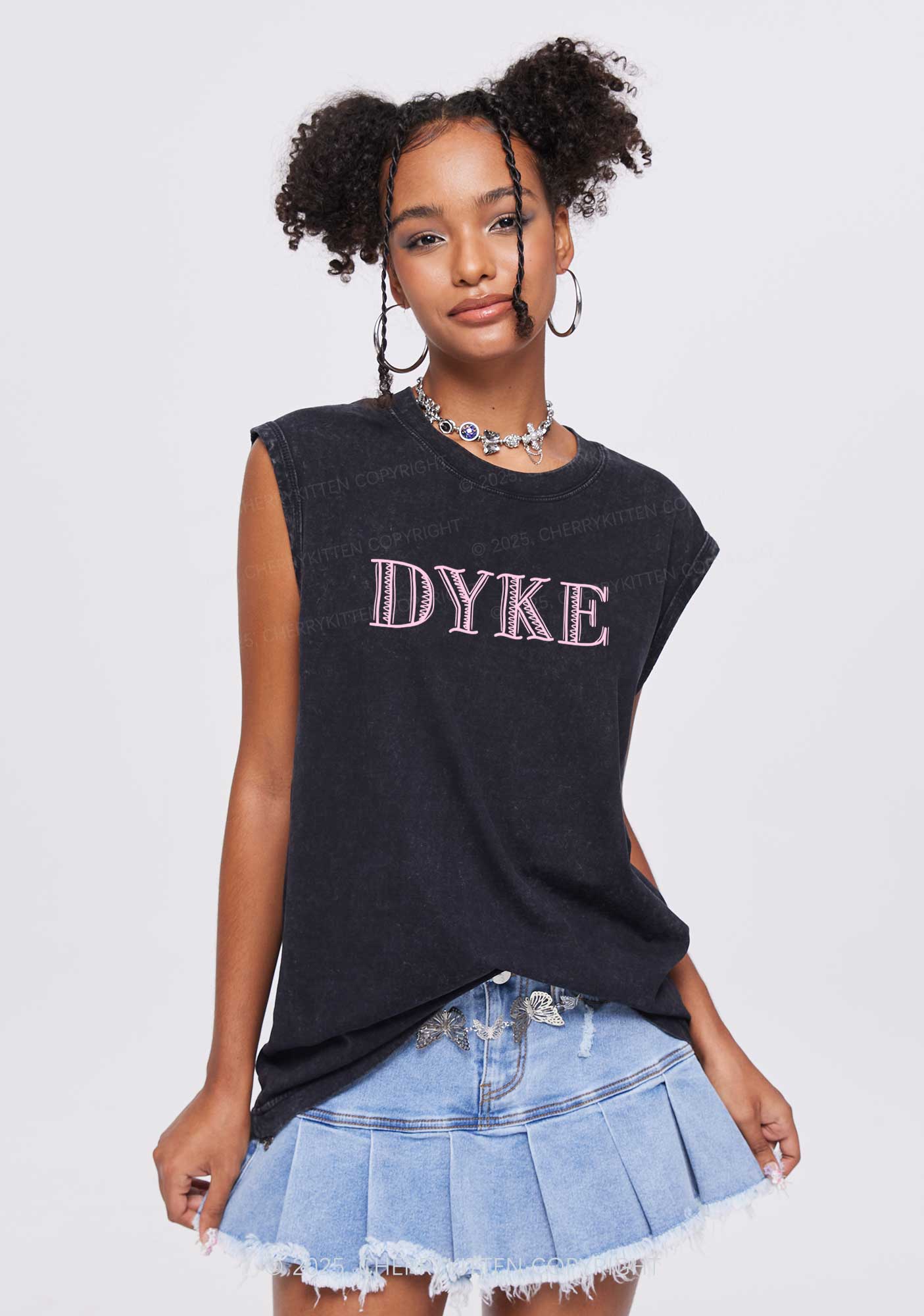 DYKE Y2K Washed Tank Cherrykitten