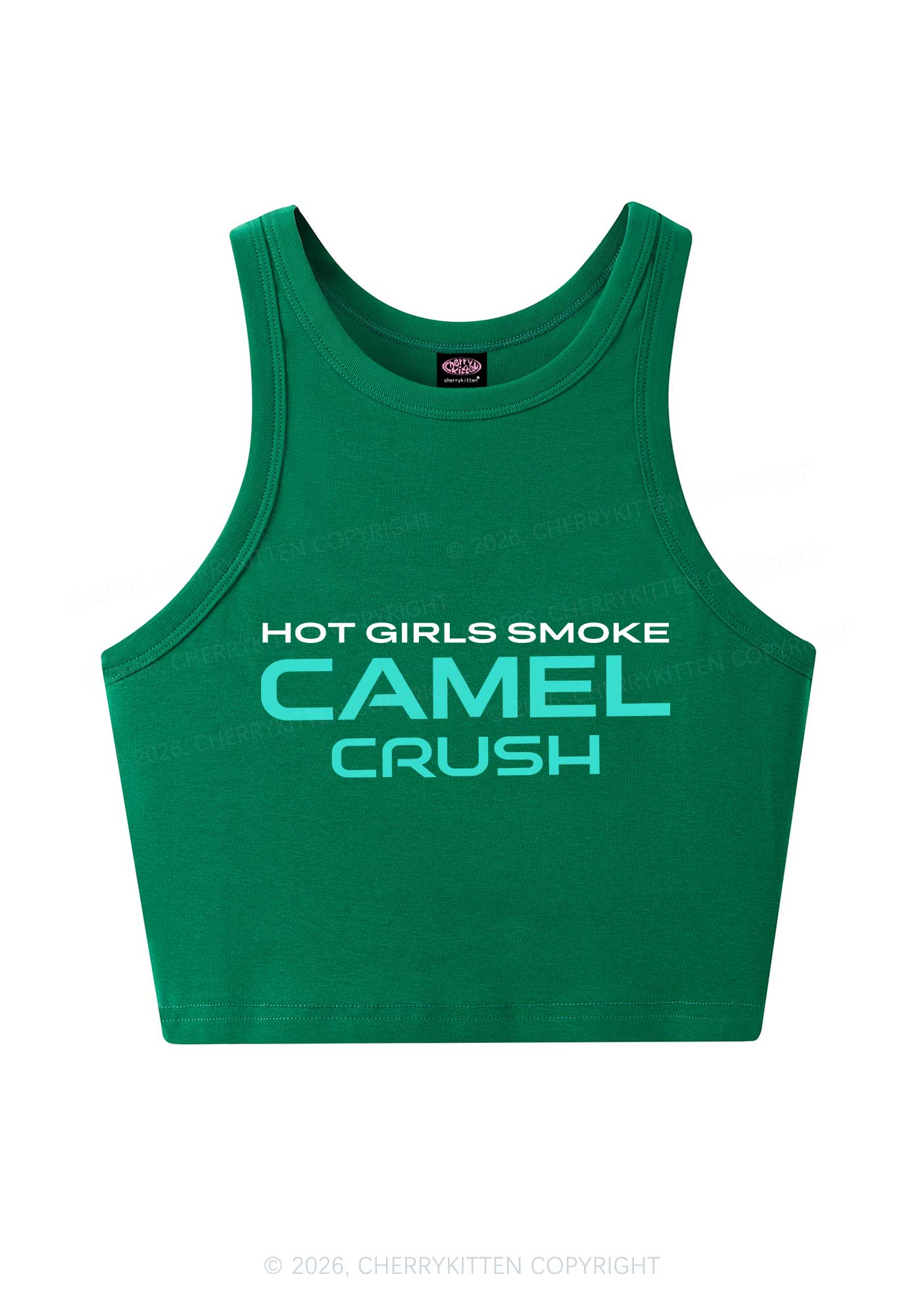 Hot Girls Smoke Mint Y2K Crop Tank Top Cherrykitten