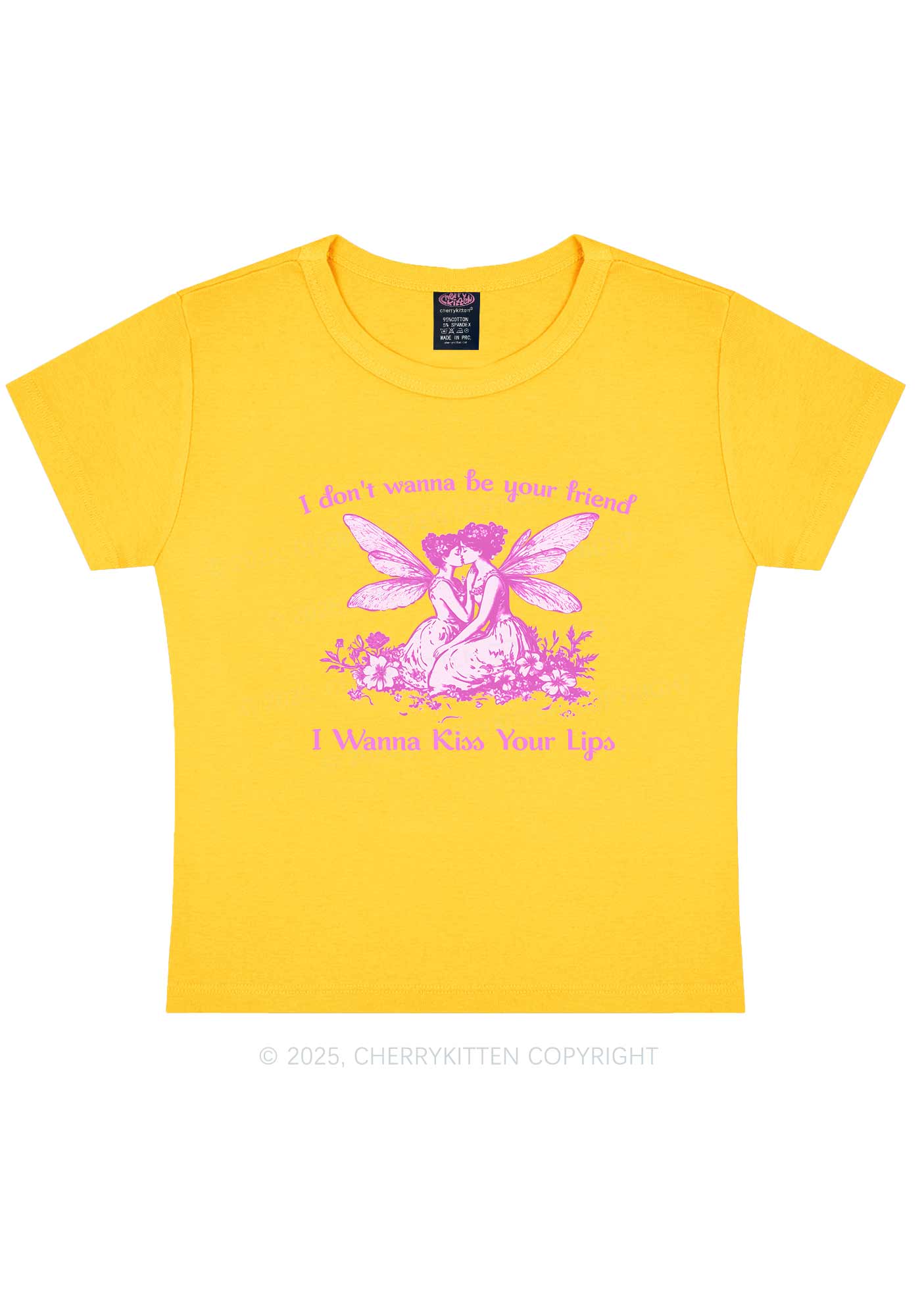 I Wanna Kiss Your Lips Pride Y2K Baby Tee Cherrykitten