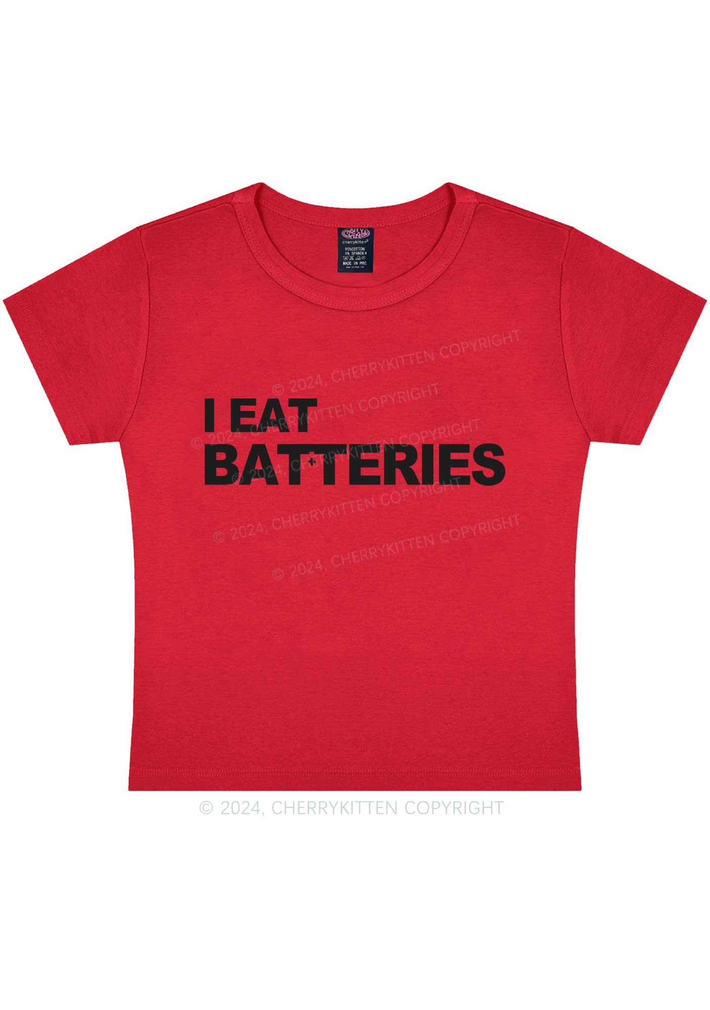 I Eat Batteries Y2K Baby Tee Cherrykitten