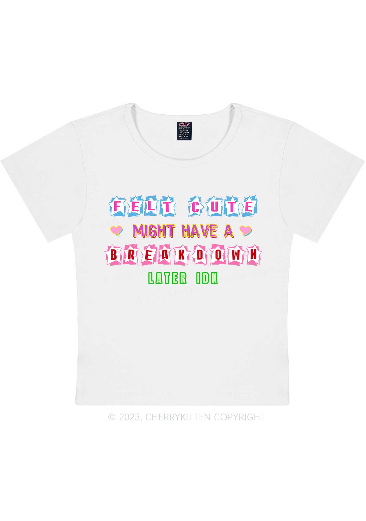 Might Breakdown Y2K Baby Tee Cherrykitten