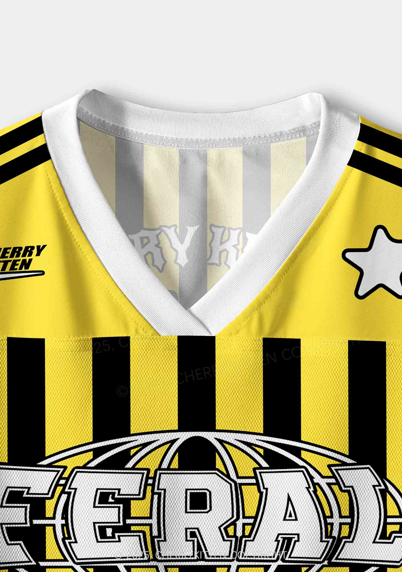 Custom Yellow Feral Y2K Crop Sport Jersey Shirts Cherrykitten