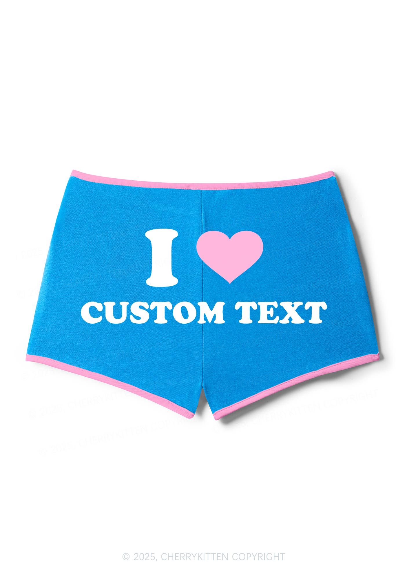 I Love Custom Personalized Y2K Contrast Mini Shorts Cherrykitten