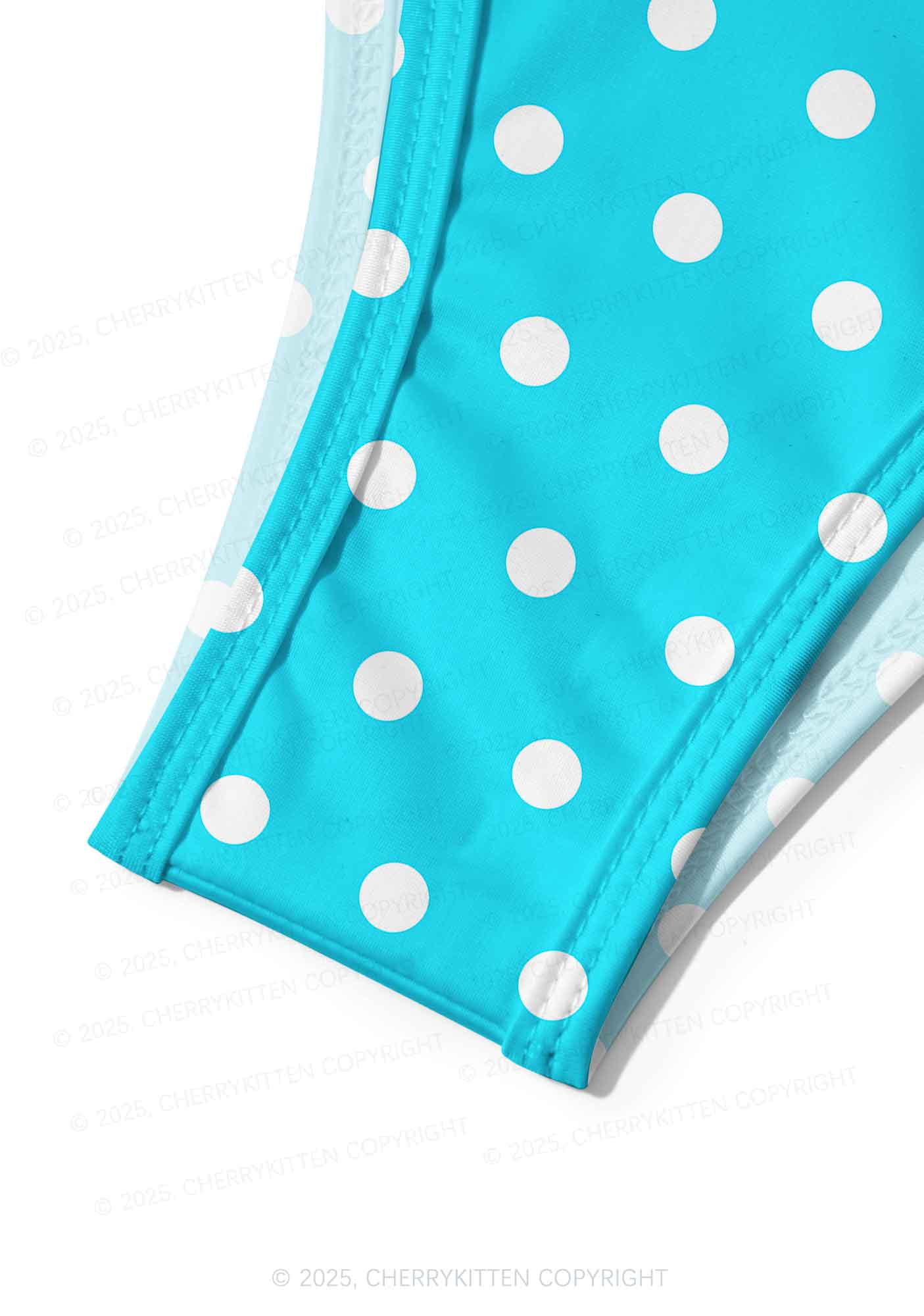Blue And White Dots Y2K Print Bikini Set Cherrykitten