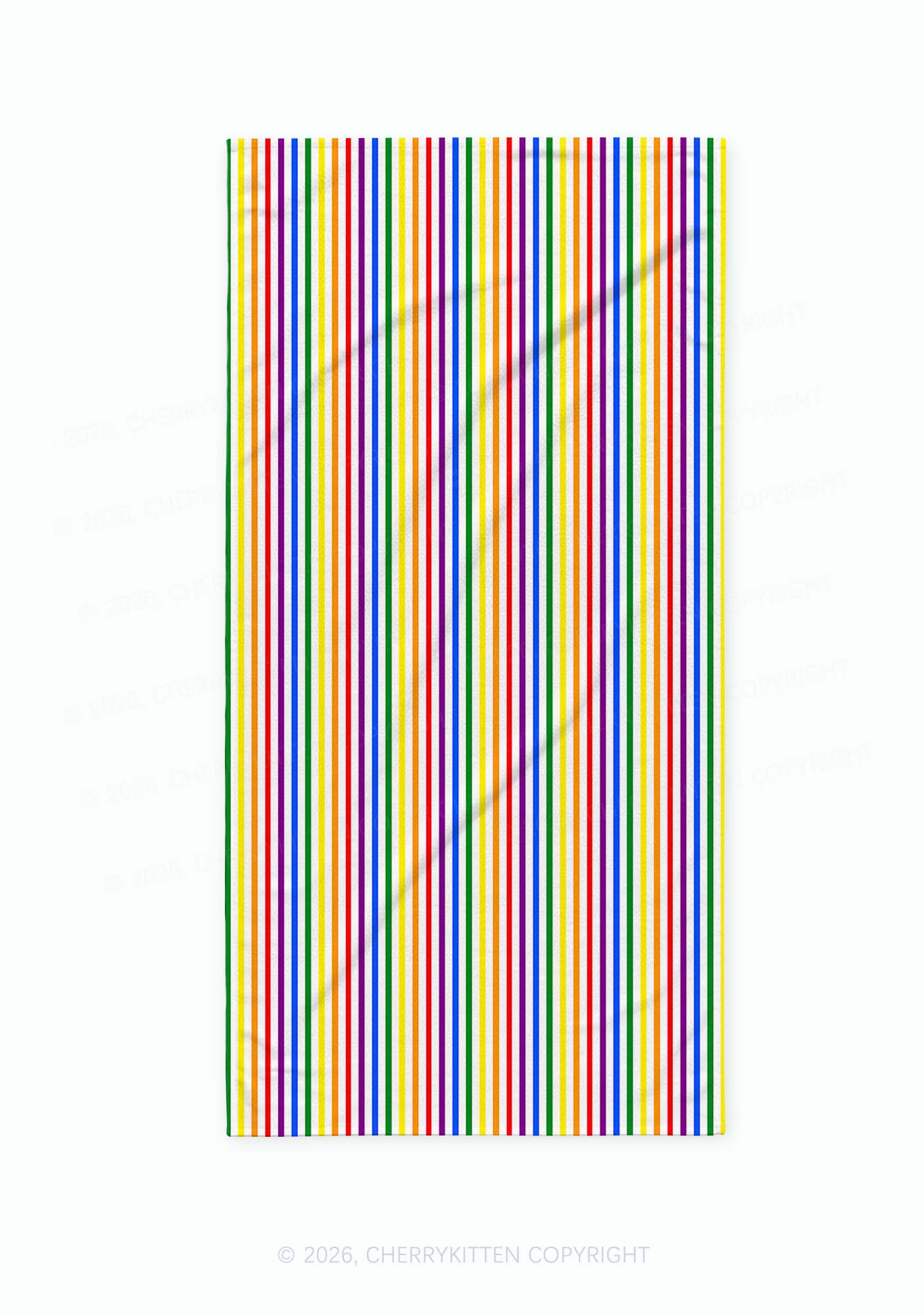 Rainbow Stripes Pride Y2K Beach Towel Cherrykitten