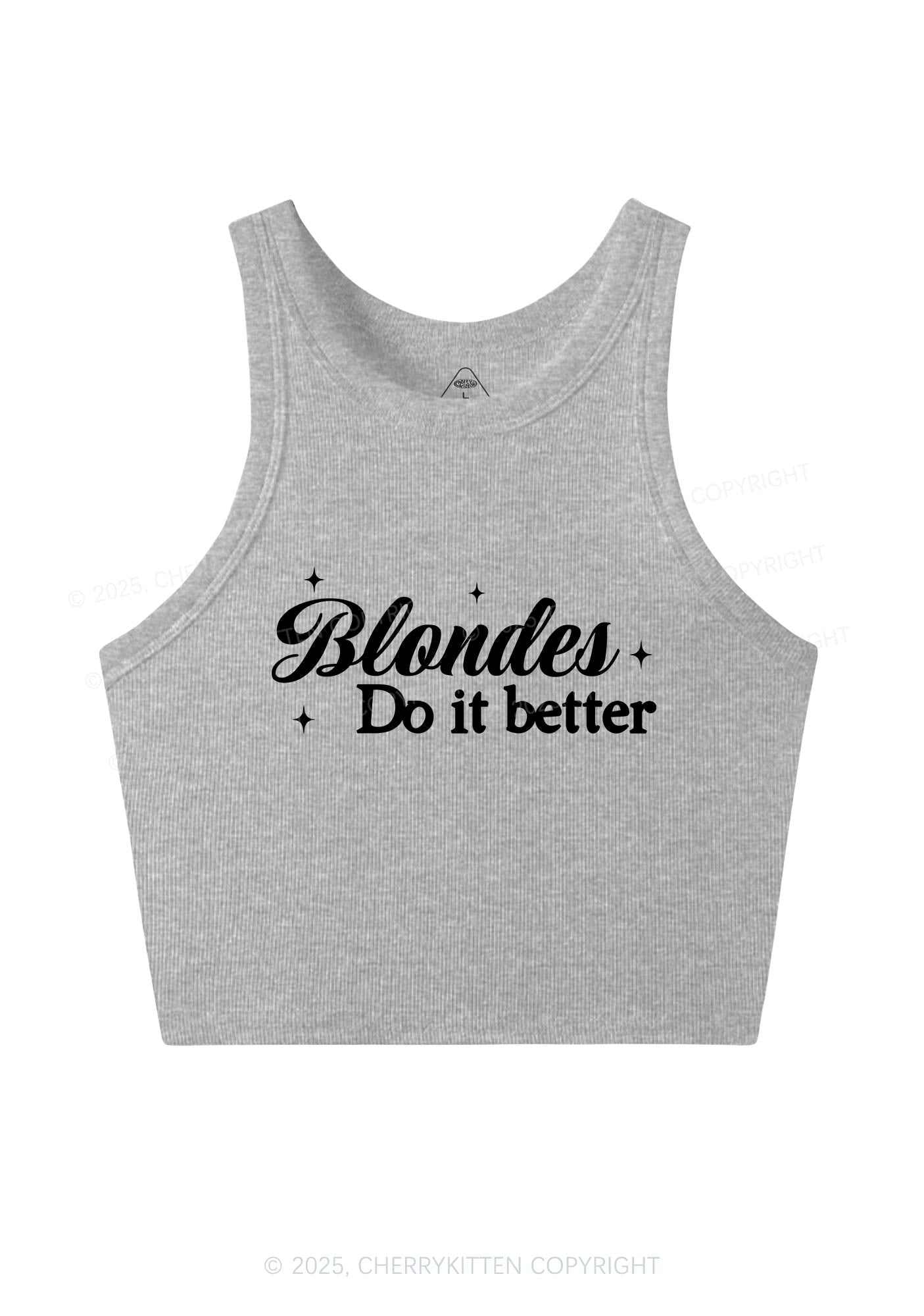 Blondes Do It Better Y2K Crop Tank Top Cherrykitten