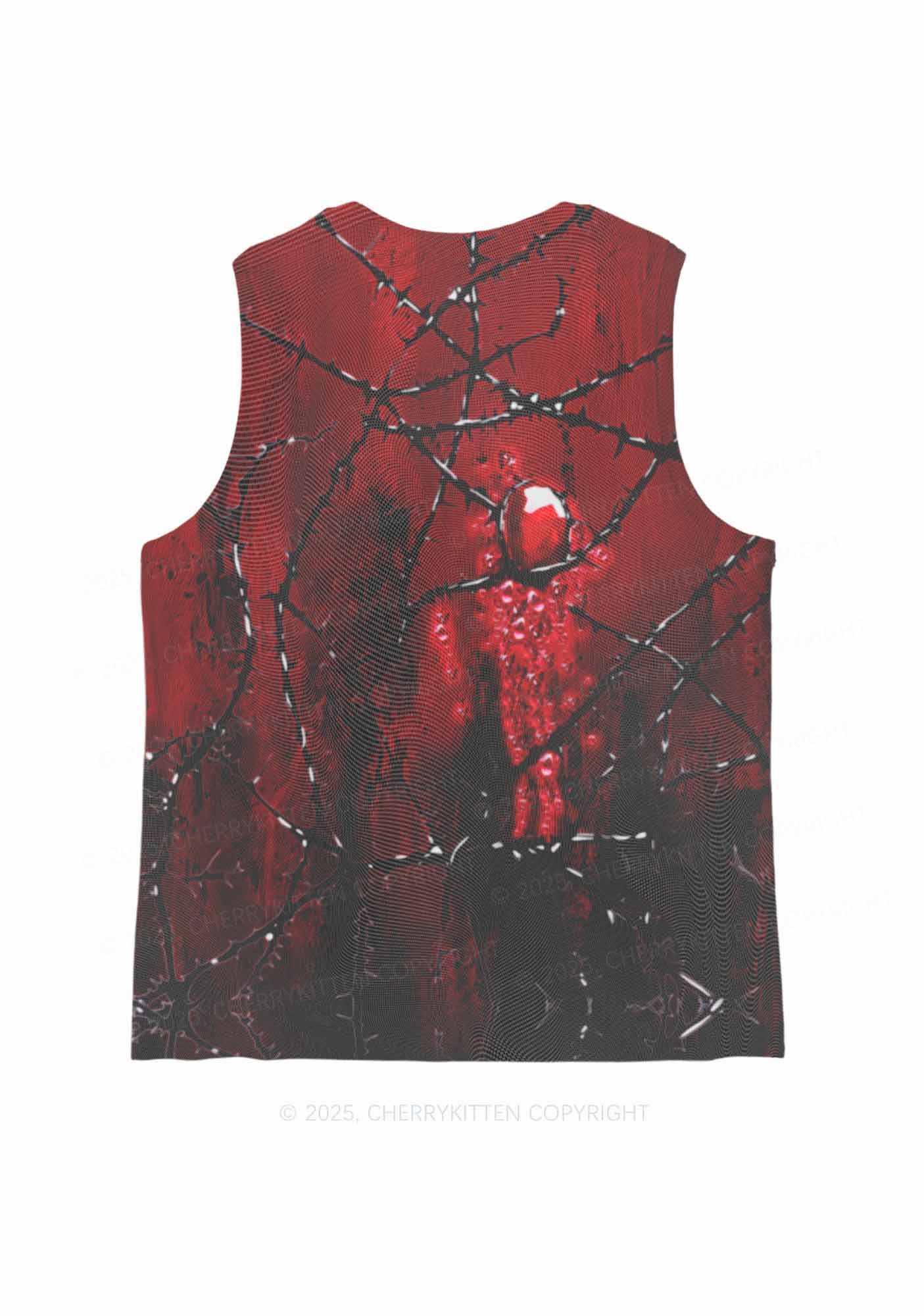 Thorned Ruby Y2K Mesh Muscle Tank Cherrykitten