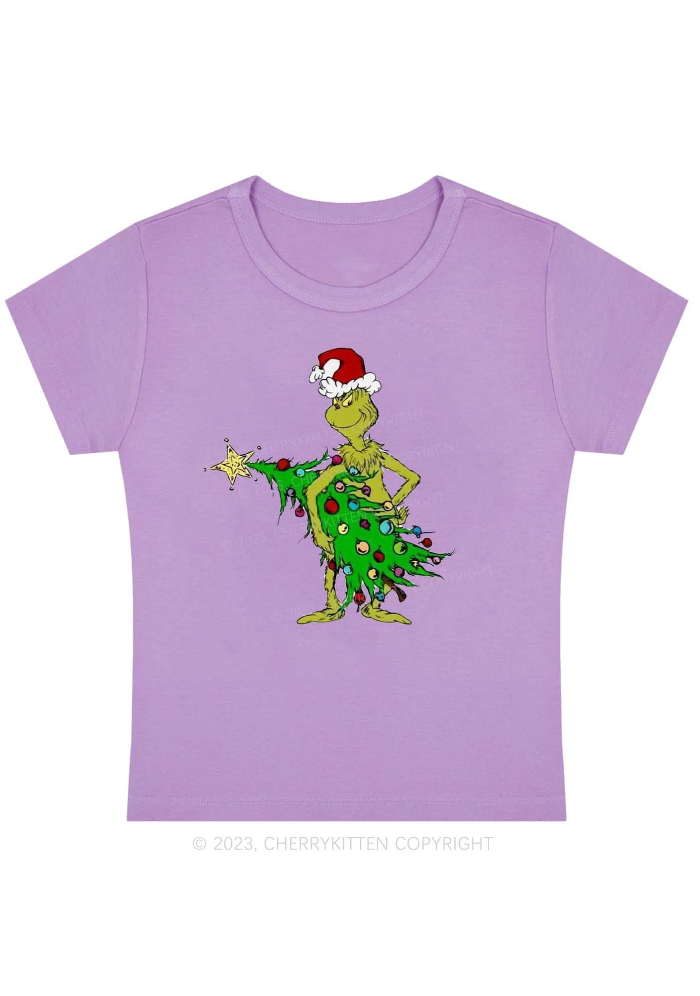 Stealing Christmas Tree Baby Tee Cherrykitten