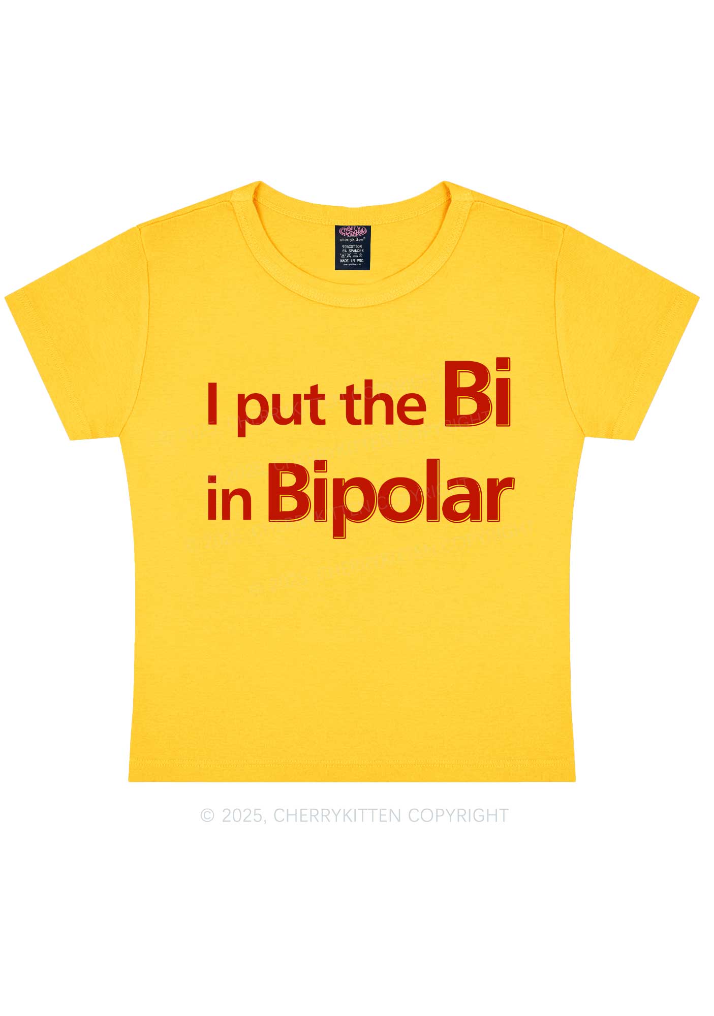 Bi In Bipolar Y2K Baby Tee Cherrykitten
