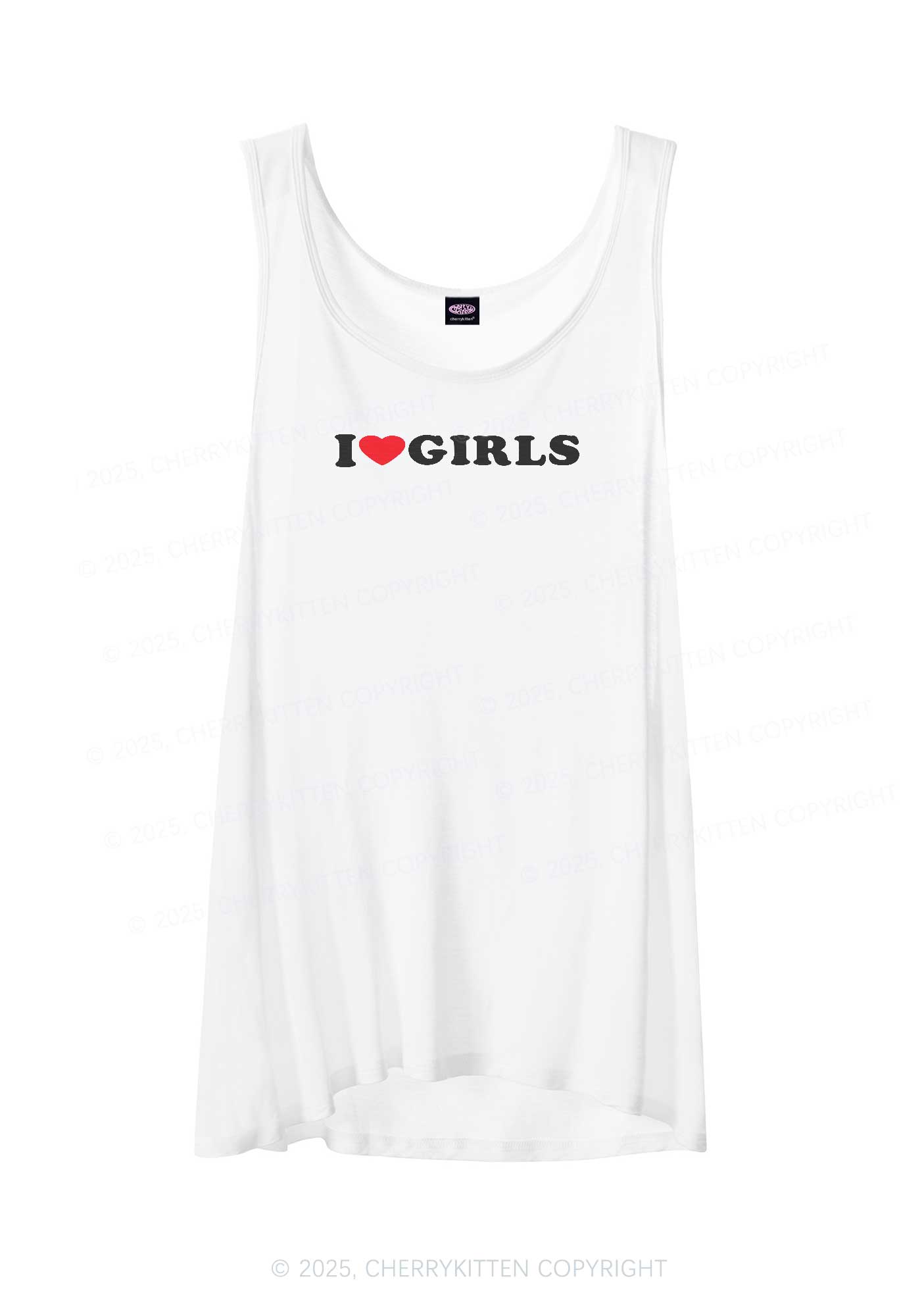 I Love Girls Pride Y2K Sheer Boyfriend Tank Cherrykitten