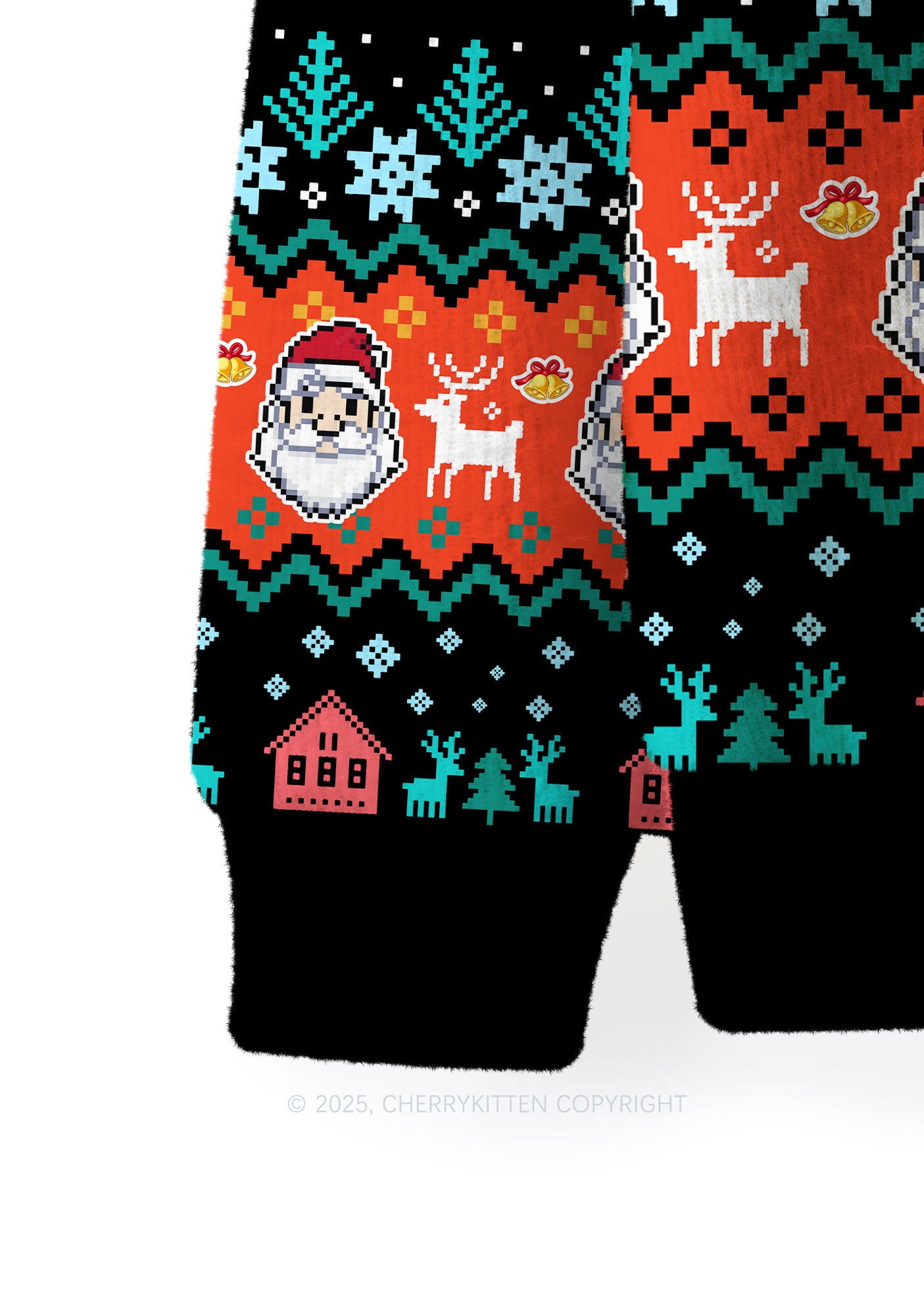 Santas Lil Slxt Y2K Christmas Knit Sweatshirt Cherrykitten